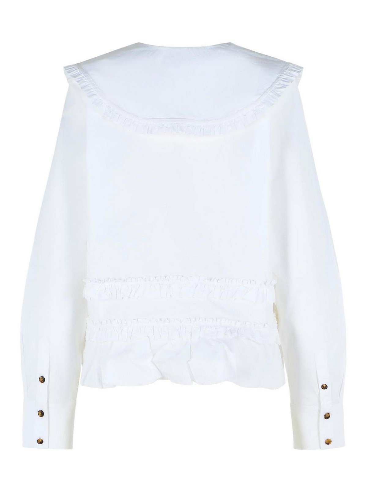 White Cotton Shirt A1040096ZZ8 (GANNI / シャツ・ブラウス ) | GANNI (ガニー)(1)