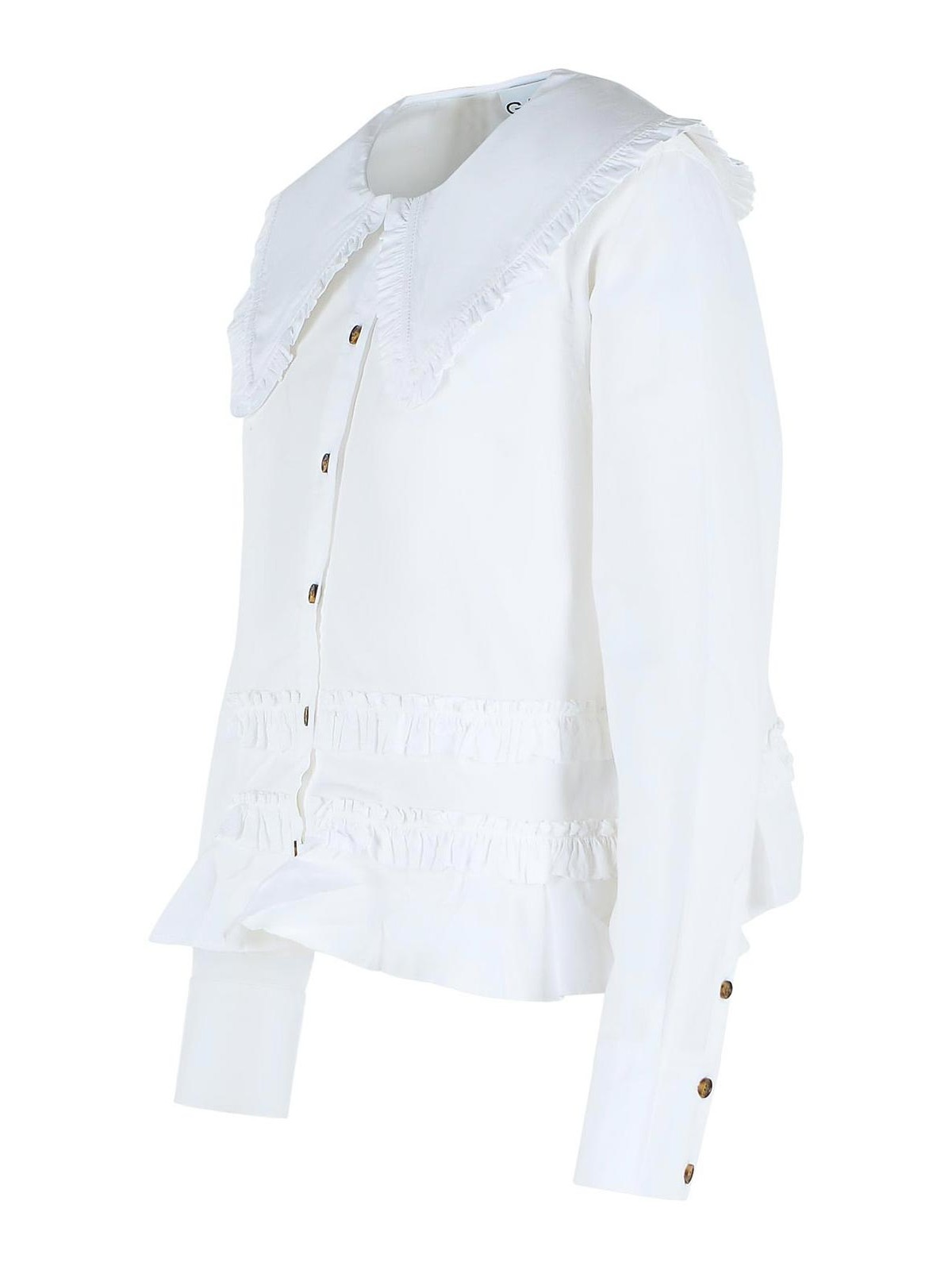 White Cotton Shirt A1040096ZZ8 (GANNI / シャツ・ブラウス ) | GANNI (ガニー)(2)