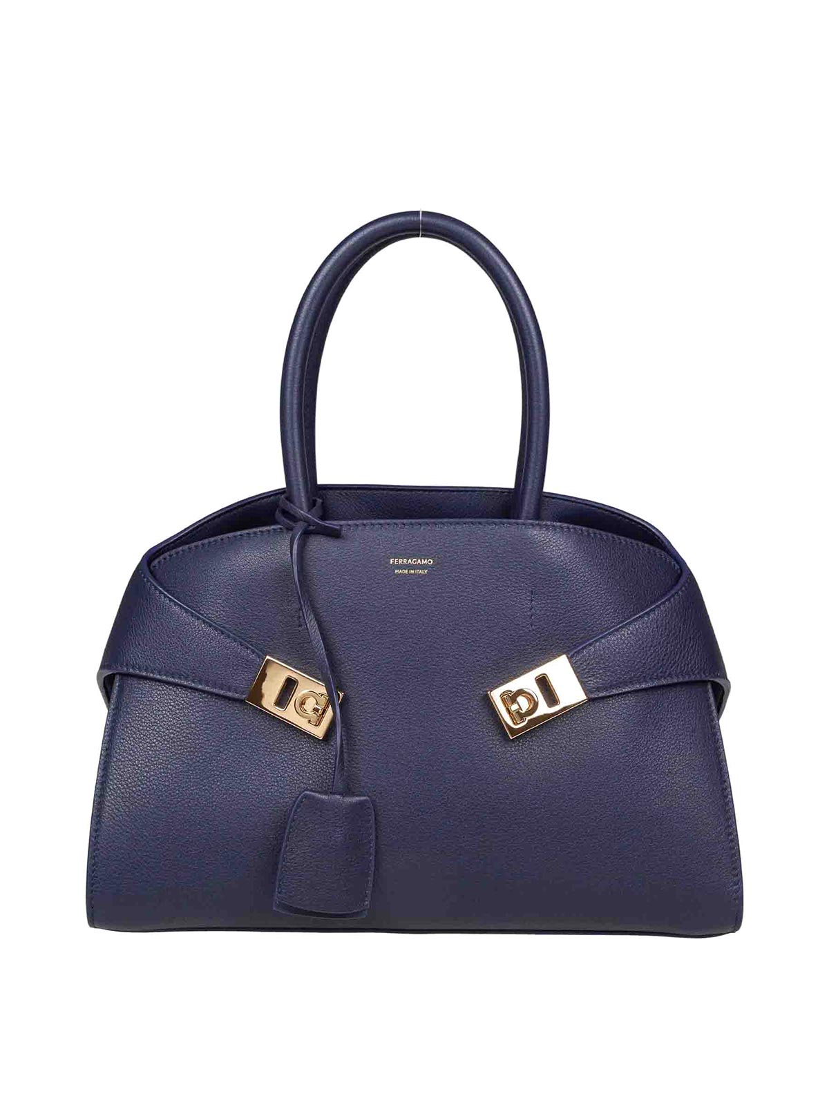 Hug Th M Handbag In Blue Leather 215608005 (FERRAGAMO / トートバッグ ) | FERRAGAMO (フェラガモ)