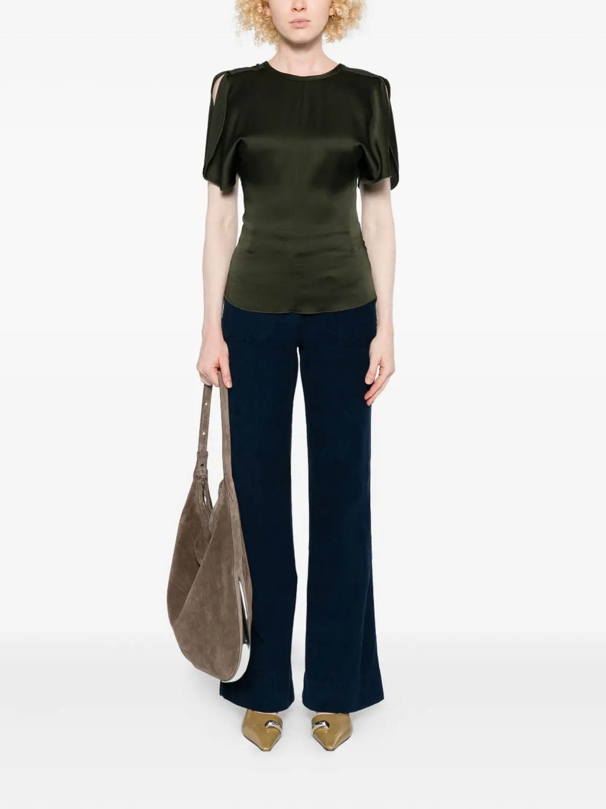 V Neck Backless Top 1425WTP006579ADARKOLIVE (VICTORIA BECKHAM / シャツ・ブラウス ) | VICTORIA BECKHAM (ヴィクトリア ベッカム)(1)