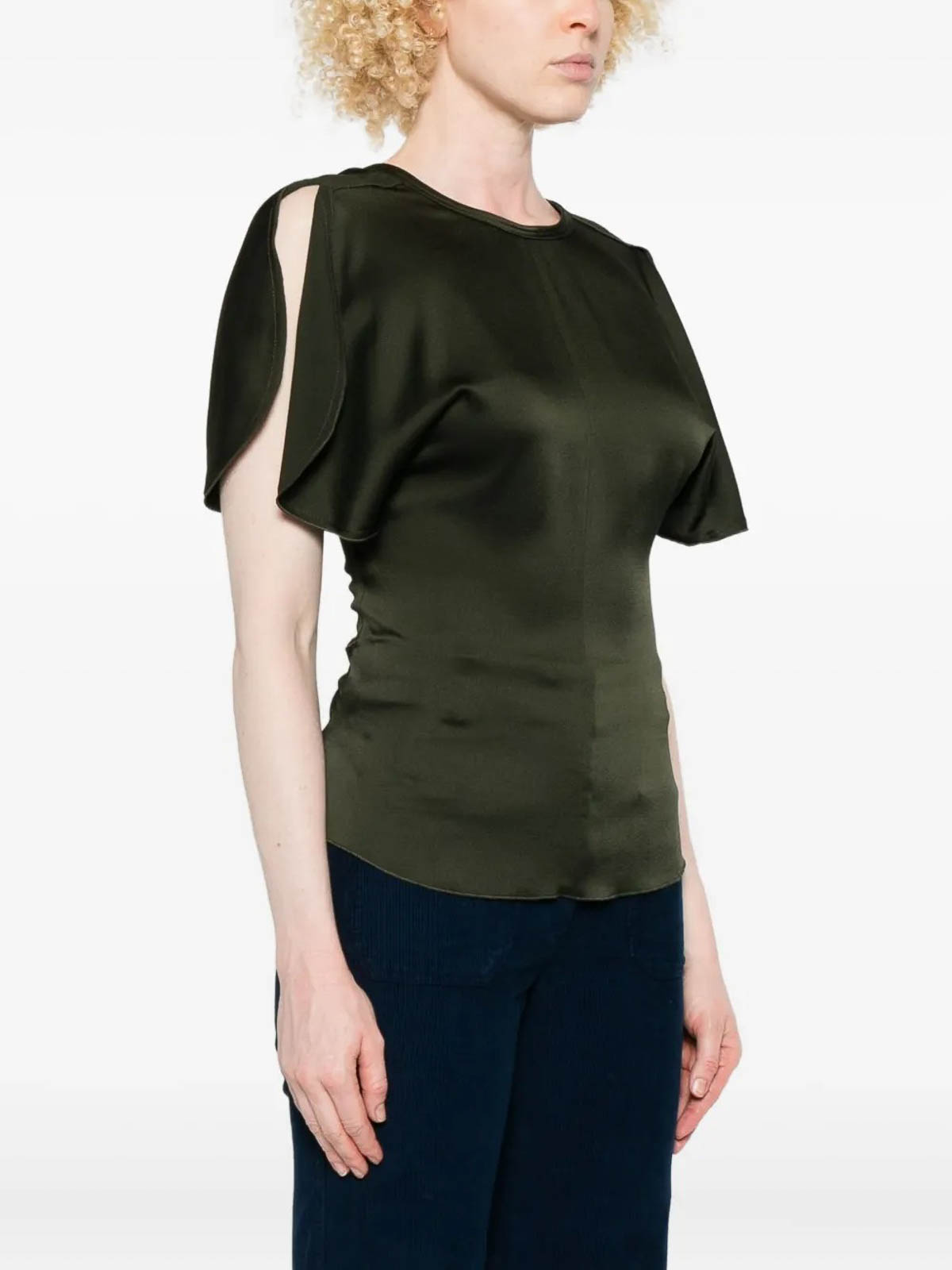 V Neck Backless Top 1425WTP006579ADARKOLIVE (VICTORIA BECKHAM / シャツ・ブラウス ) | VICTORIA BECKHAM (ヴィクトリア ベッカム)(3)