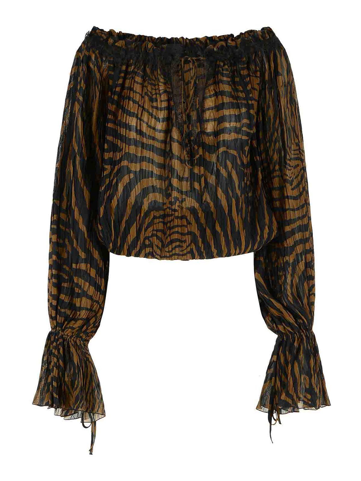 Brown Viscose Blouse 2C440AM5179 (Blumarine / シャツ・ブラウス ) | Blumarine (ブルマリン)