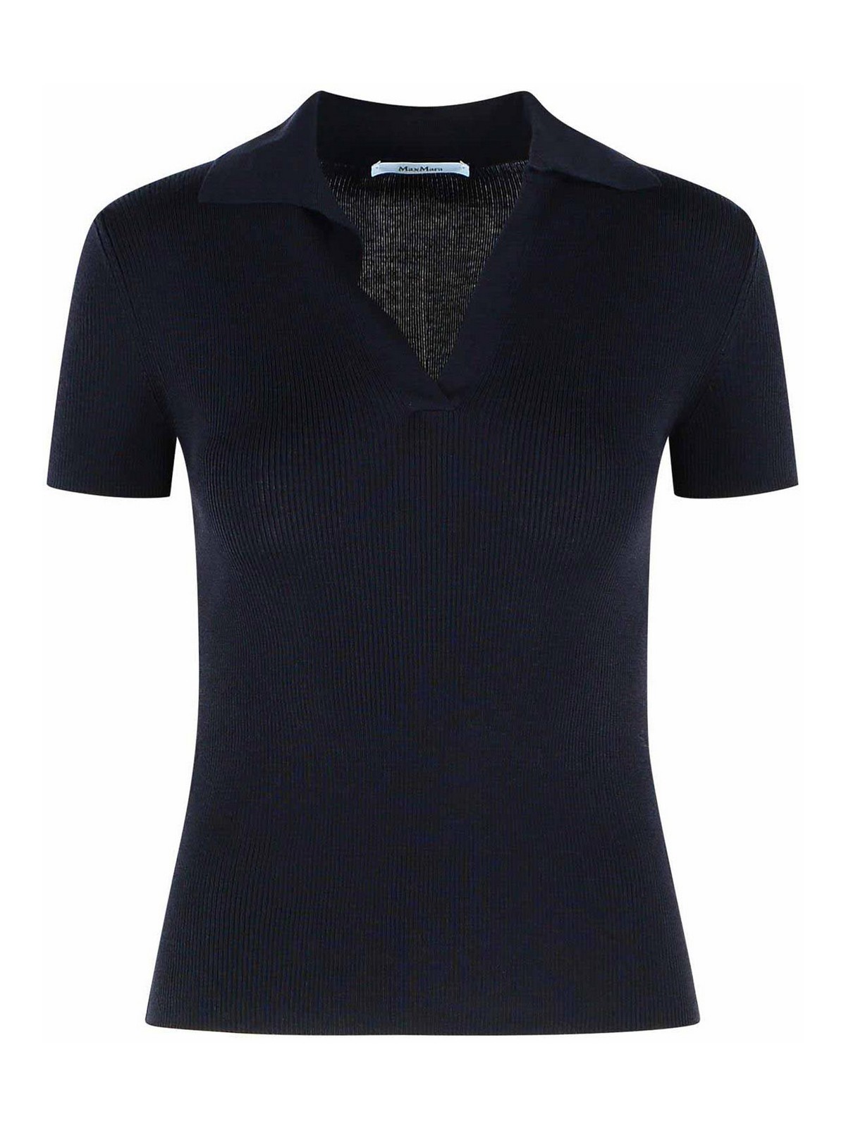 Albero Dark Blue Virgin Wool Polo Shirt 261136E17 (Max Mara / ニット・セーター・カーディガン ) | Max Mara (マックスマーラ)