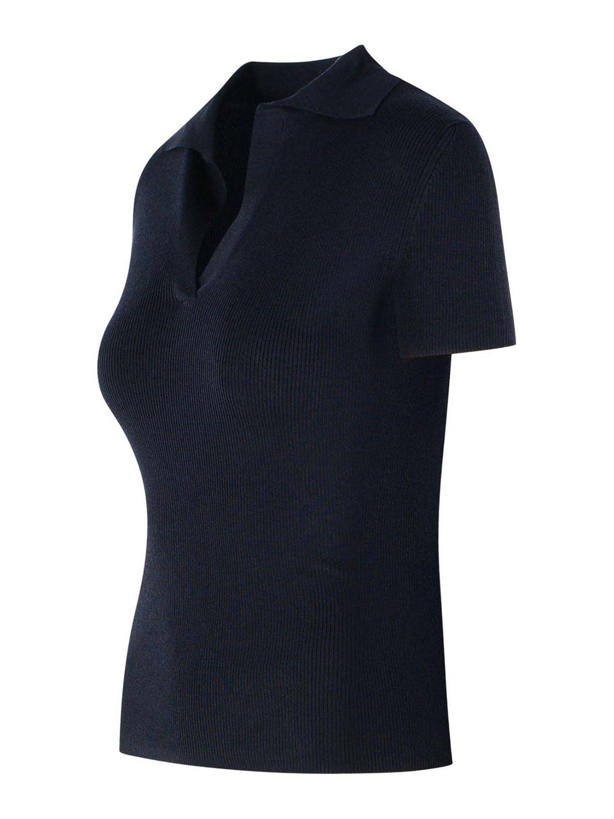 Albero Dark Blue Virgin Wool Polo Shirt 261136E17 (Max Mara / ニット・セーター・カーディガン ) | Max Mara (マックスマーラ)(2)