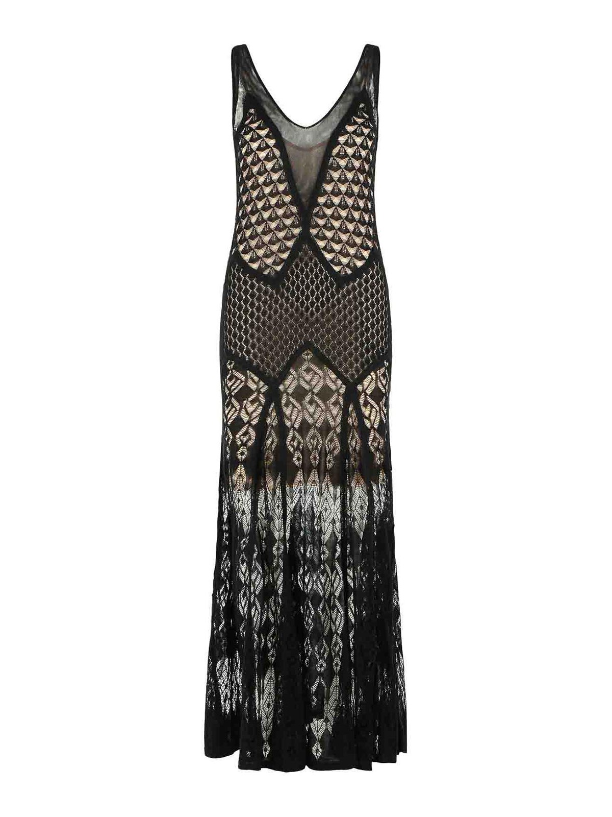 Long Dress In Black Worked Cotton 2A742AN0990 (Blumarine / ワンピース・ドレス・オールインワン ) | Blumarine (ブルマリン)