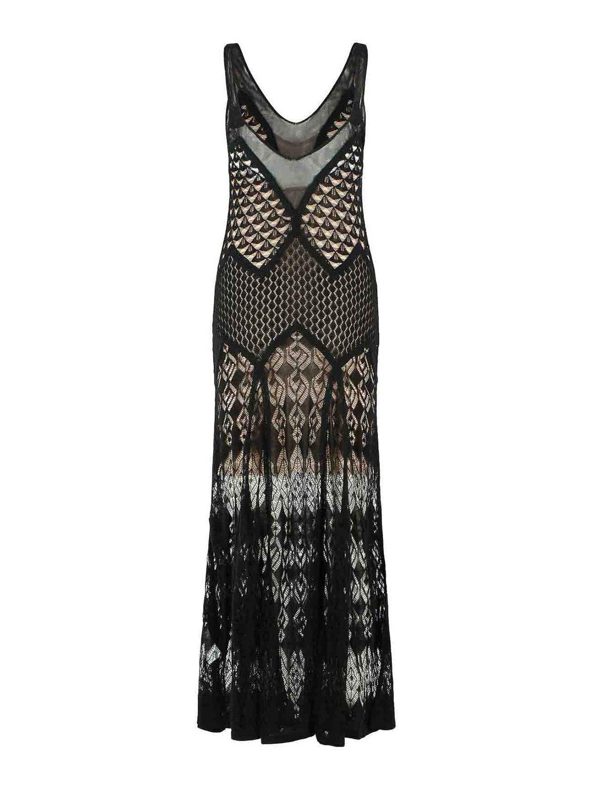 Long Dress In Black Worked Cotton 2A742AN0990 (Blumarine / ワンピース・ドレス・オールインワン ) | Blumarine (ブルマリン)(1)