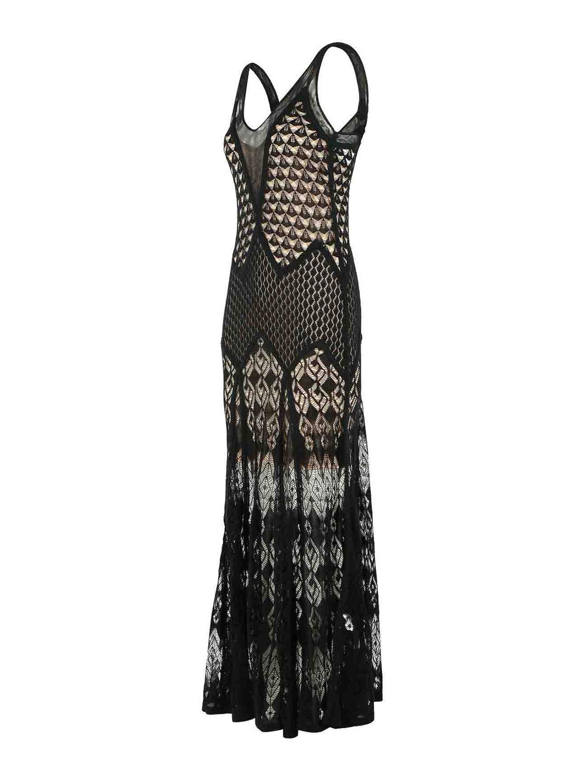 Long Dress In Black Worked Cotton 2A742AN0990 (Blumarine / ワンピース・ドレス・オールインワン ) | Blumarine (ブルマリン)(2)