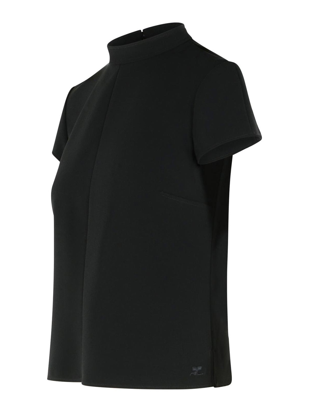 Heritage Black Polyester Blend T-Shirt 126CTO472PL01599999 (Courrèges / Tシャツ・カットソー ) | Courrèges (クレージュ)(2)