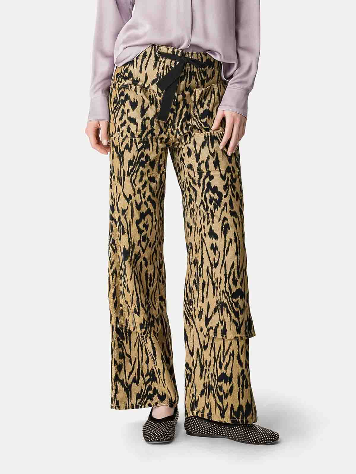 Animal print cargo trousers 14417MYPANTSAIHONEY (forte_forte / パンツ ) | forte_forte (フォルテ フォルテ)(1)