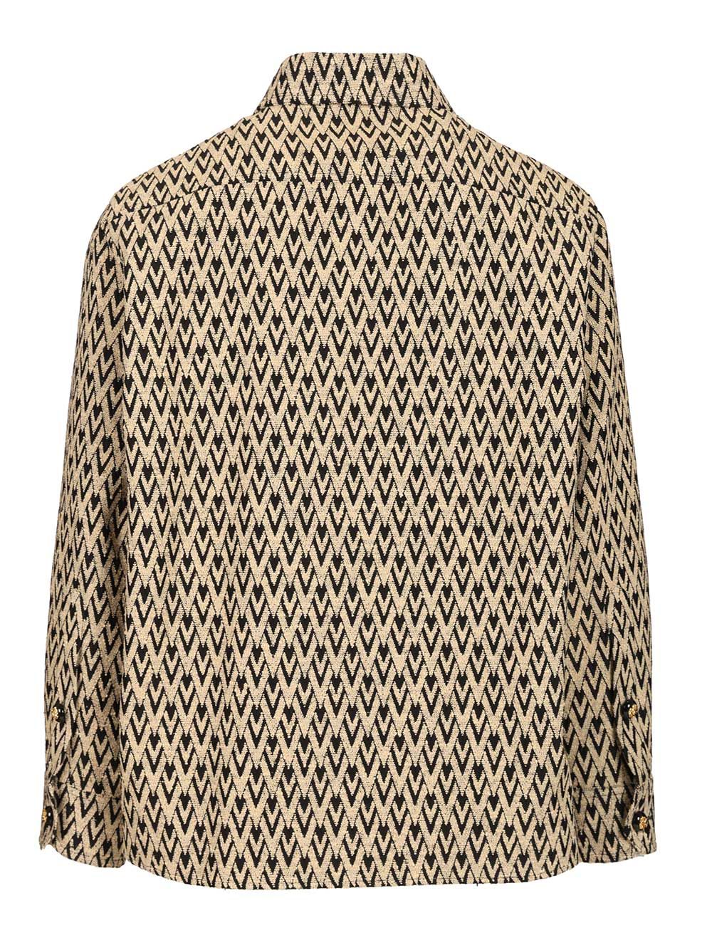 Toute La V Jacquard Cotton Blend Jacket 8V3CIO12B85K85 (Valentino Garavani / シャツ・ブラウス ) | Valentino Garavani (ヴァレンティノ)(1)