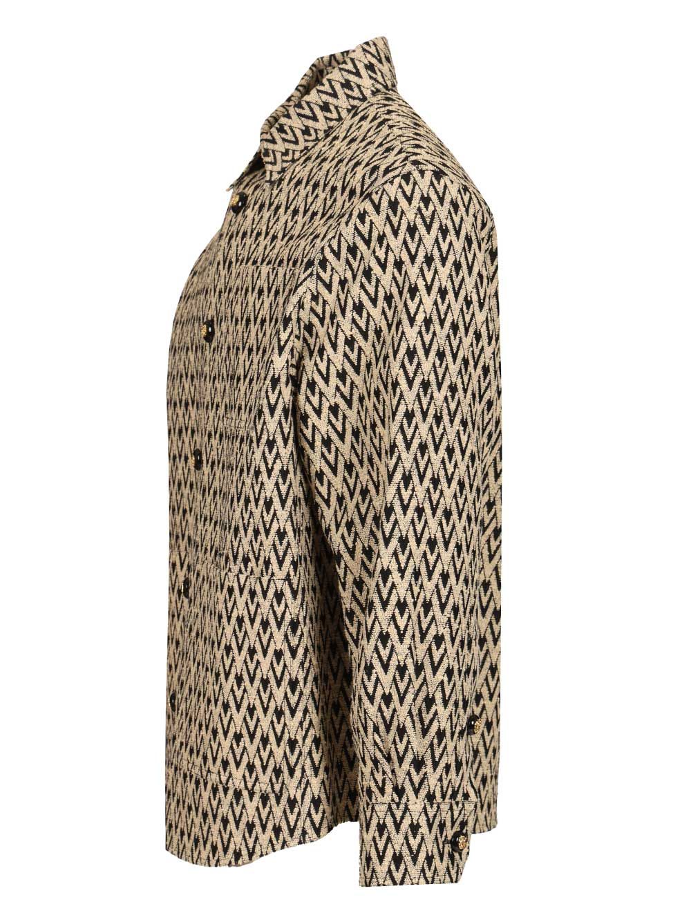 Toute La V Jacquard Cotton Blend Jacket 8V3CIO12B85K85 (Valentino Garavani / シャツ・ブラウス ) | Valentino Garavani (ヴァレンティノ)(2)