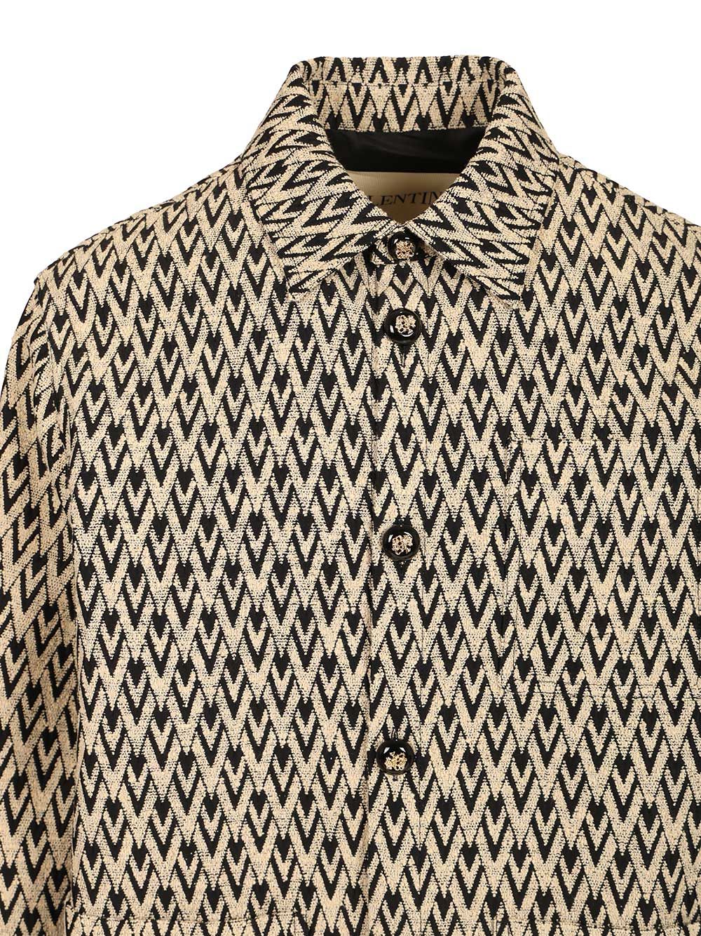 Toute La V Jacquard Cotton Blend Jacket 8V3CIO12B85K85 (Valentino Garavani / シャツ・ブラウス ) | Valentino Garavani (ヴァレンティノ)(3)