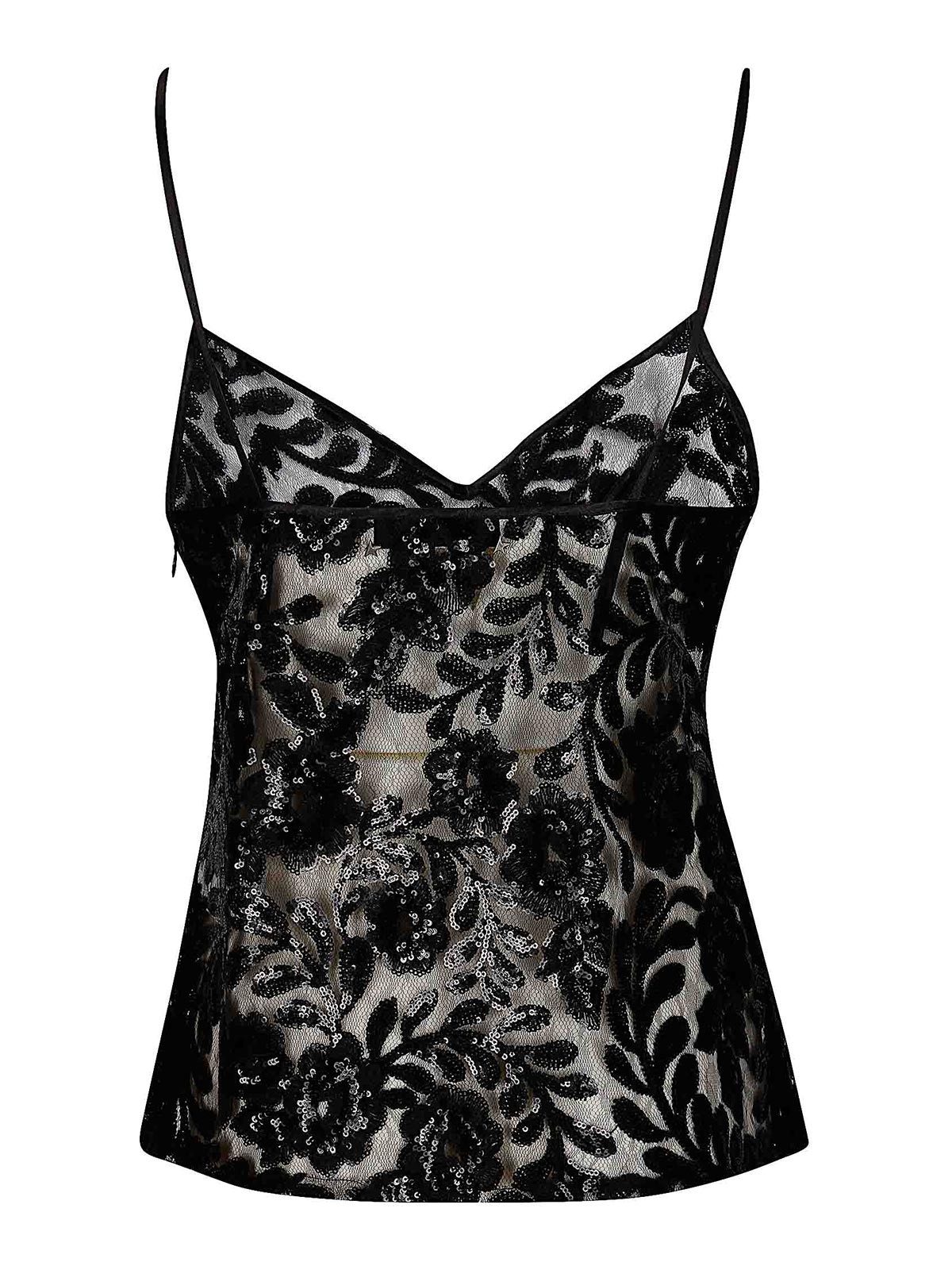 Journey Ws V Neck Top Pin Lace Paillettes GWP02661P00232090100 (Golden Goose / タンクトップ・キャミソール ) | Golden Goose (ゴールデングース)(1)