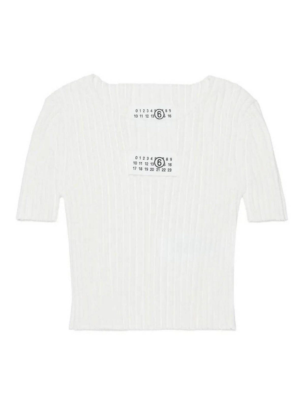 Ribbed T-Shirt With Logo M60989MM07XM6101 (MM6 Maison Margiela / Tシャツ・カットソー ) | MM6 Maison Margiela (エムエムシックス)
