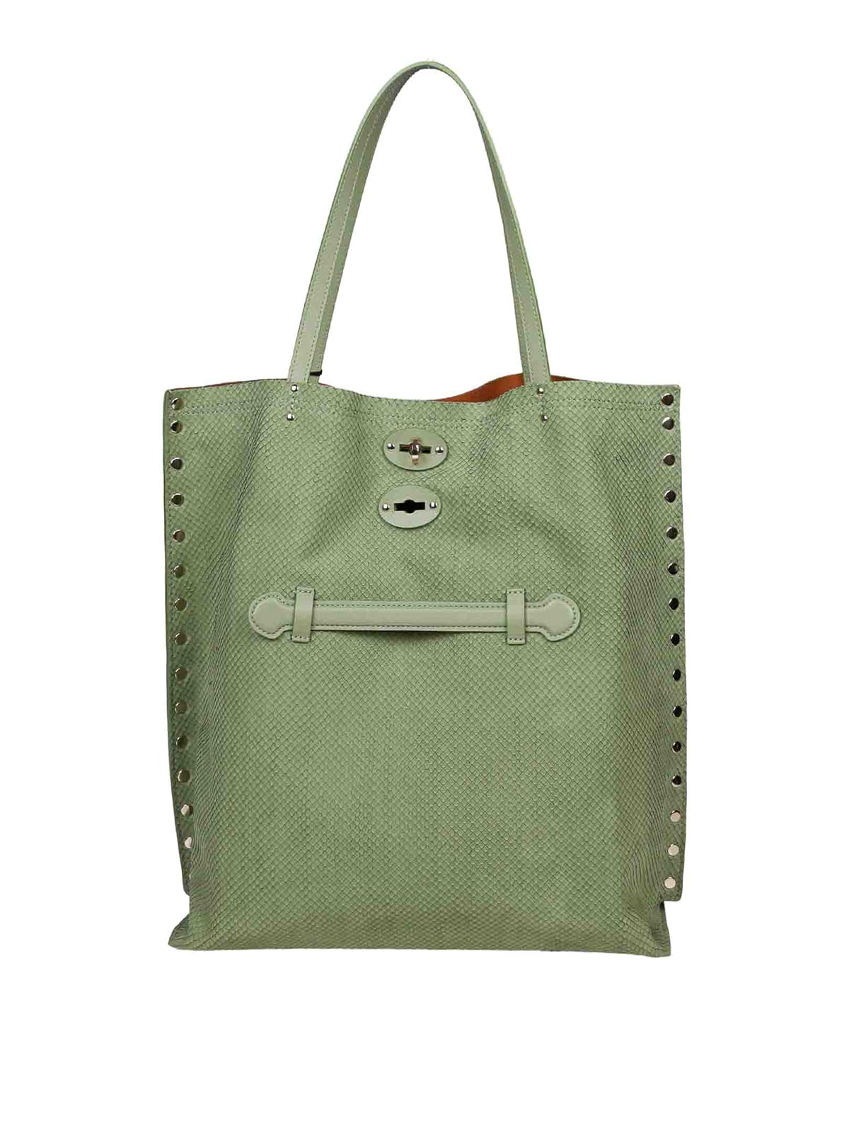 Amoretto M Shopping Bag In Green Leather 0687902200000Z0484M (ZANELLATO / トートバッグ ) | ZANELLATO (ザネラート)