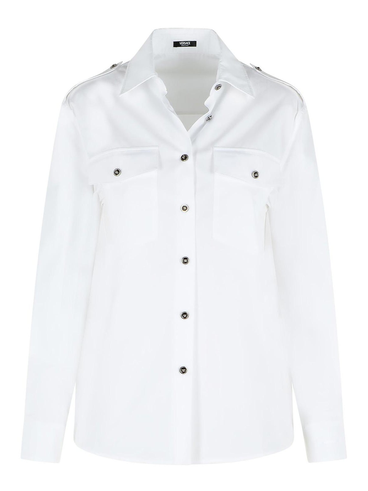 Regular Shirt In White Cotton Poplin 10237671A147481W000 (VERSACE / シャツ・ブラウス ) | VERSACE (ヴェルサーチェ)