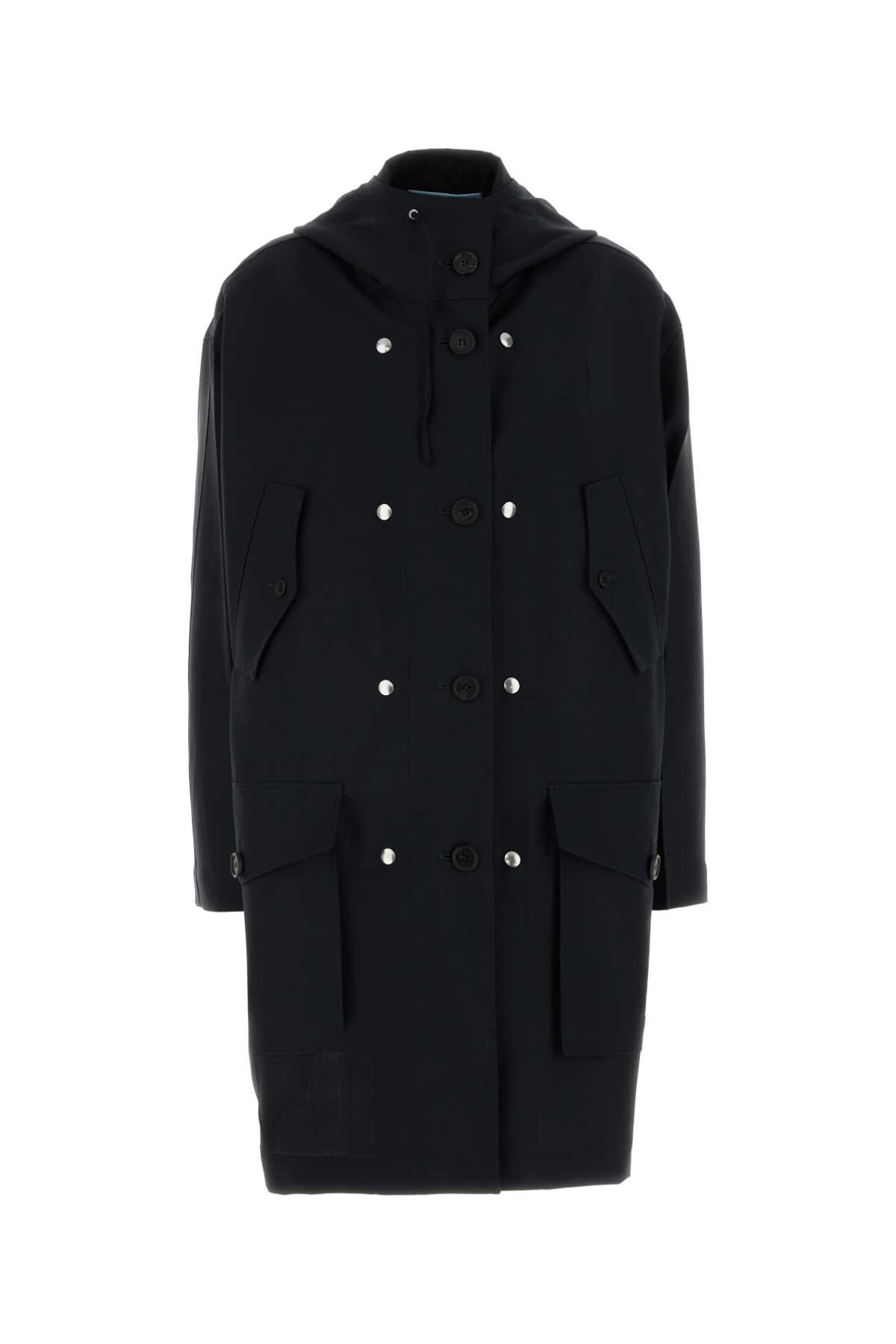 Navy blue mohair blend overcoat P620TSOOO19CYF0008 (Prada / コート ) | Prada (プラダ)