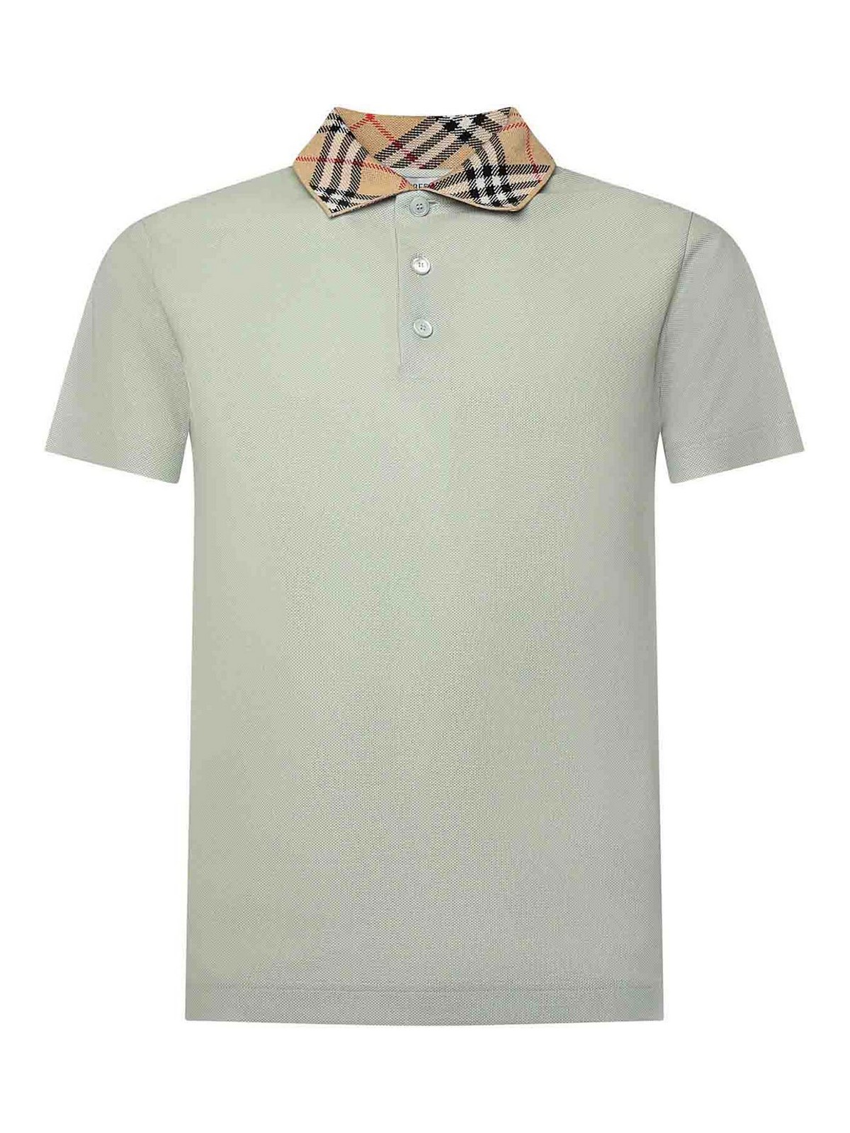 Cotton Polo Shirt With Check Collar 8118949 (Burberry / ポロシャツ ) | Burberry (バーバリー)