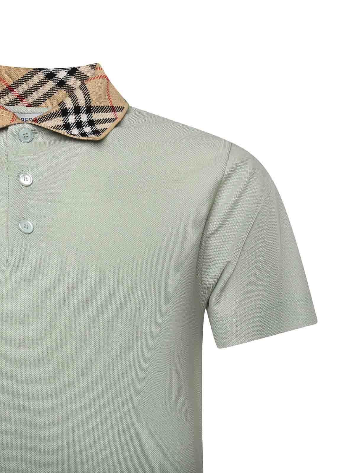 Cotton Polo Shirt With Check Collar 8118949 (Burberry / ポロシャツ ) | Burberry (バーバリー)(1)