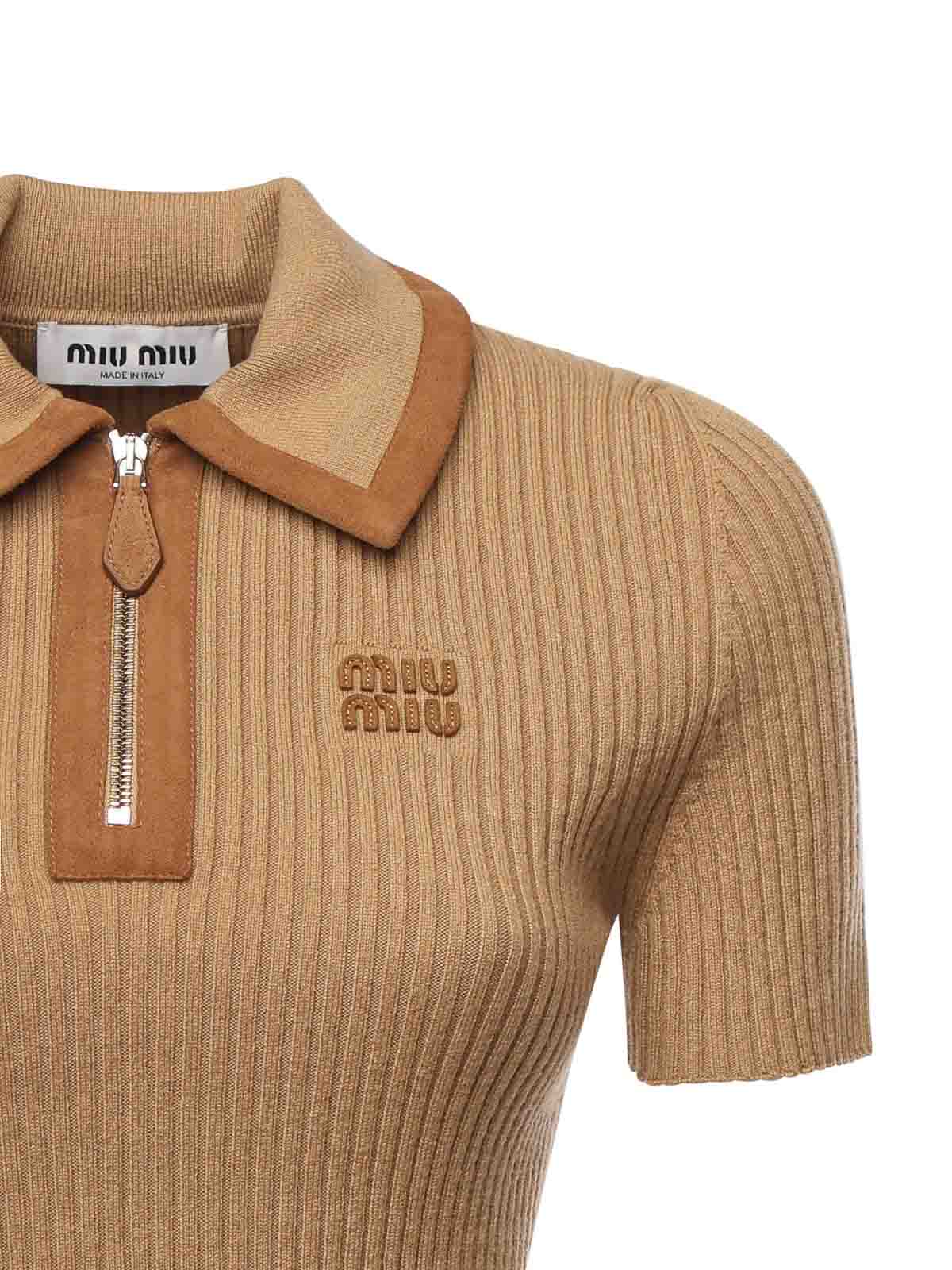 Ribbed Cashmere Polo Shirt MMLB741747F0036 (MIU MIU / ニット・セーター・カーディガン ) | MIU MIU (ミュウミュウ)(1)