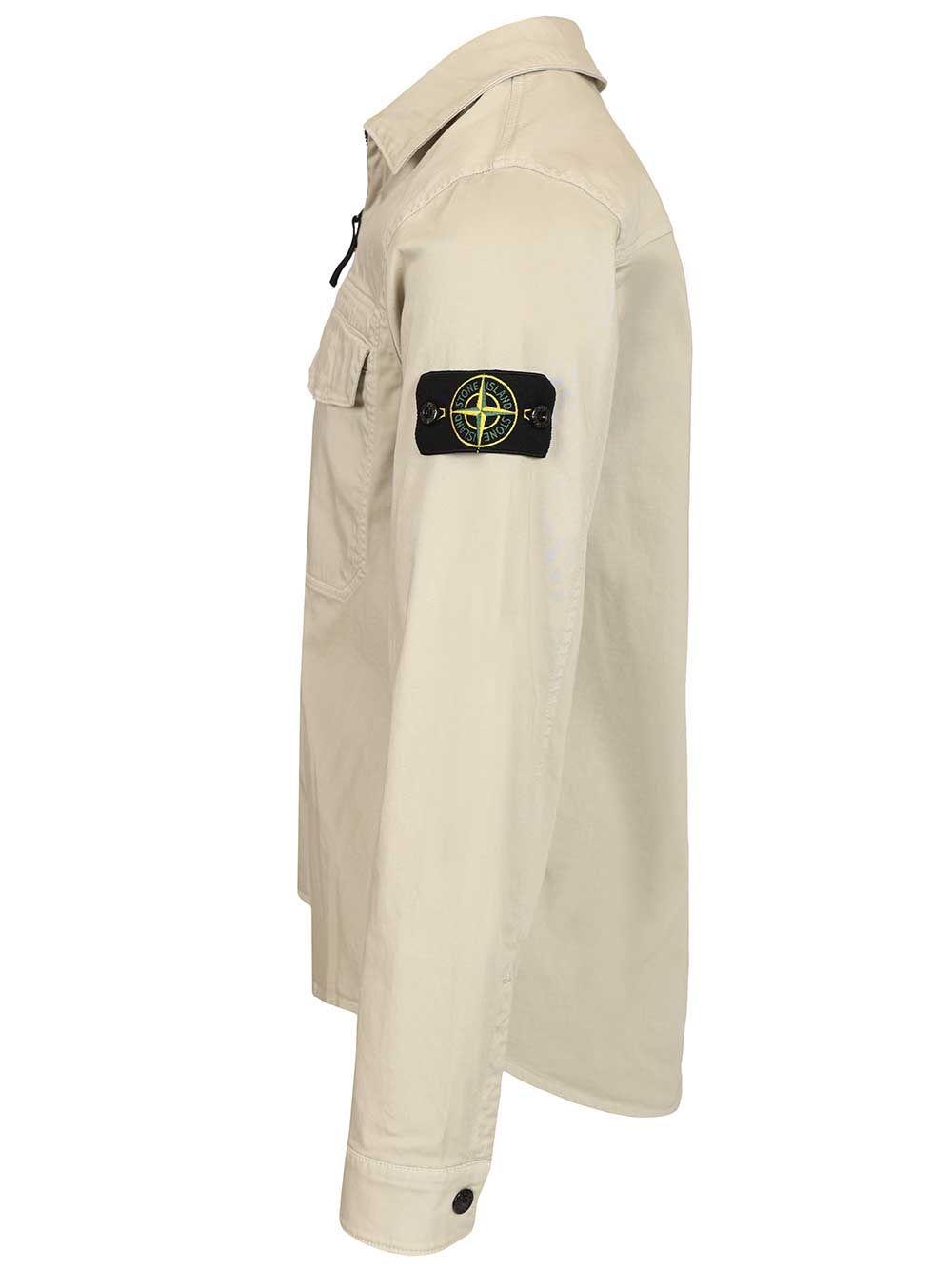 Stretch organic cotton satin overshirt 1200015S0012V0061 (STONE ISLAND / シャツ・ブラウス ) | STONE ISLAND (ストーンアイランド)(2)