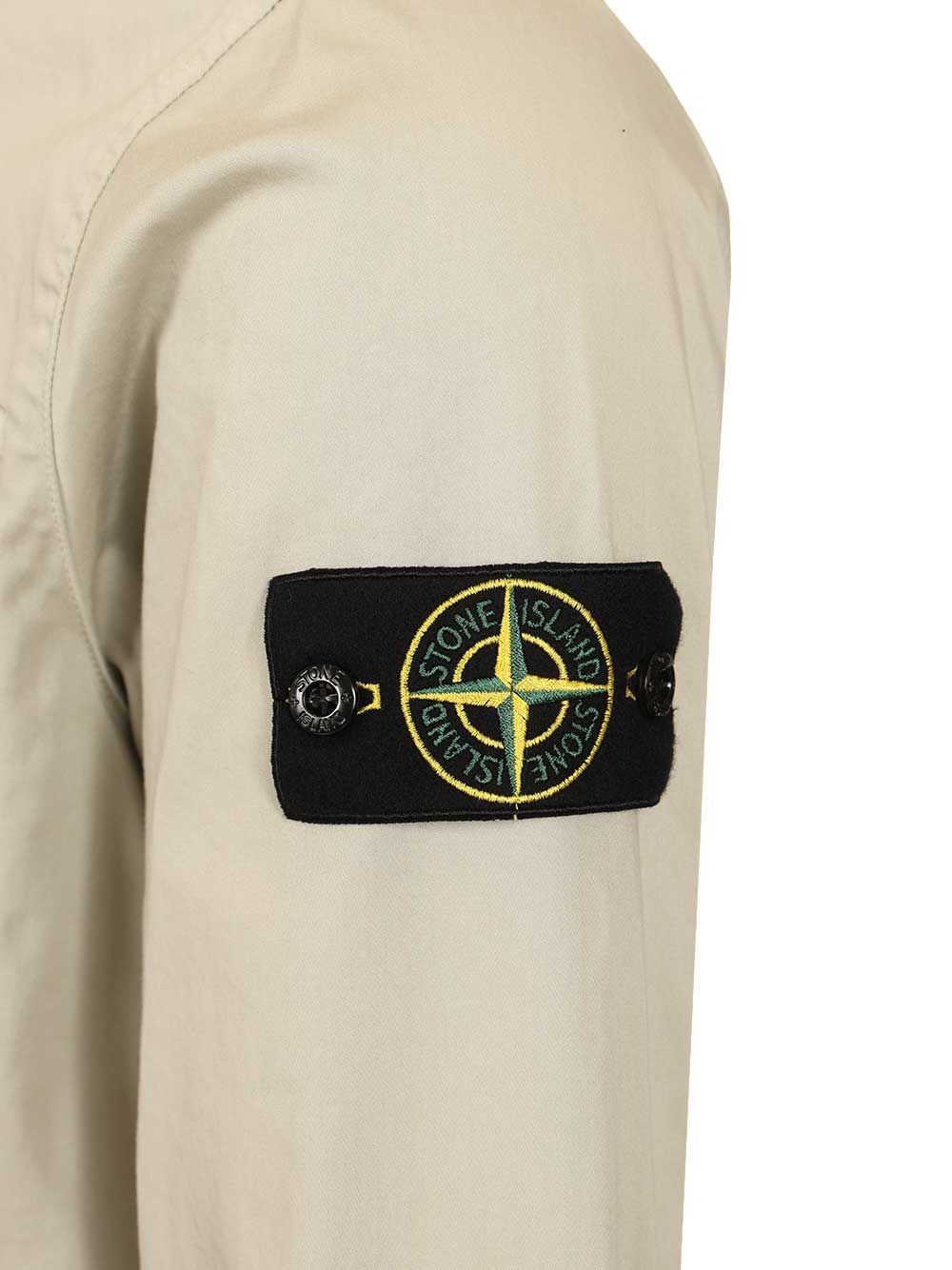 Stretch organic cotton satin overshirt 1200015S0012V0061 (STONE ISLAND / シャツ・ブラウス ) | STONE ISLAND (ストーンアイランド)(4)