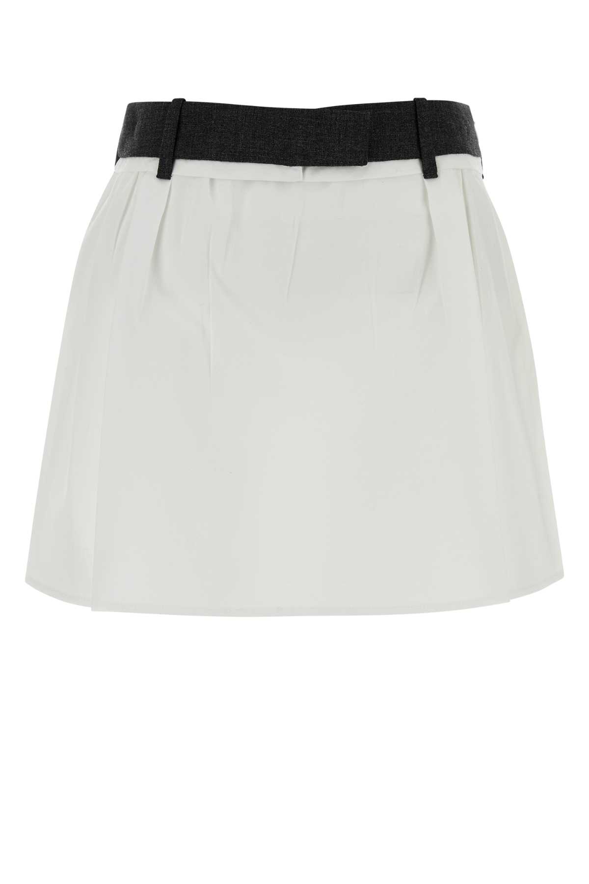 White poplin mini skirt P185ZCSOOO18NOF0009 (Prada / スカート ) | Prada (プラダ)