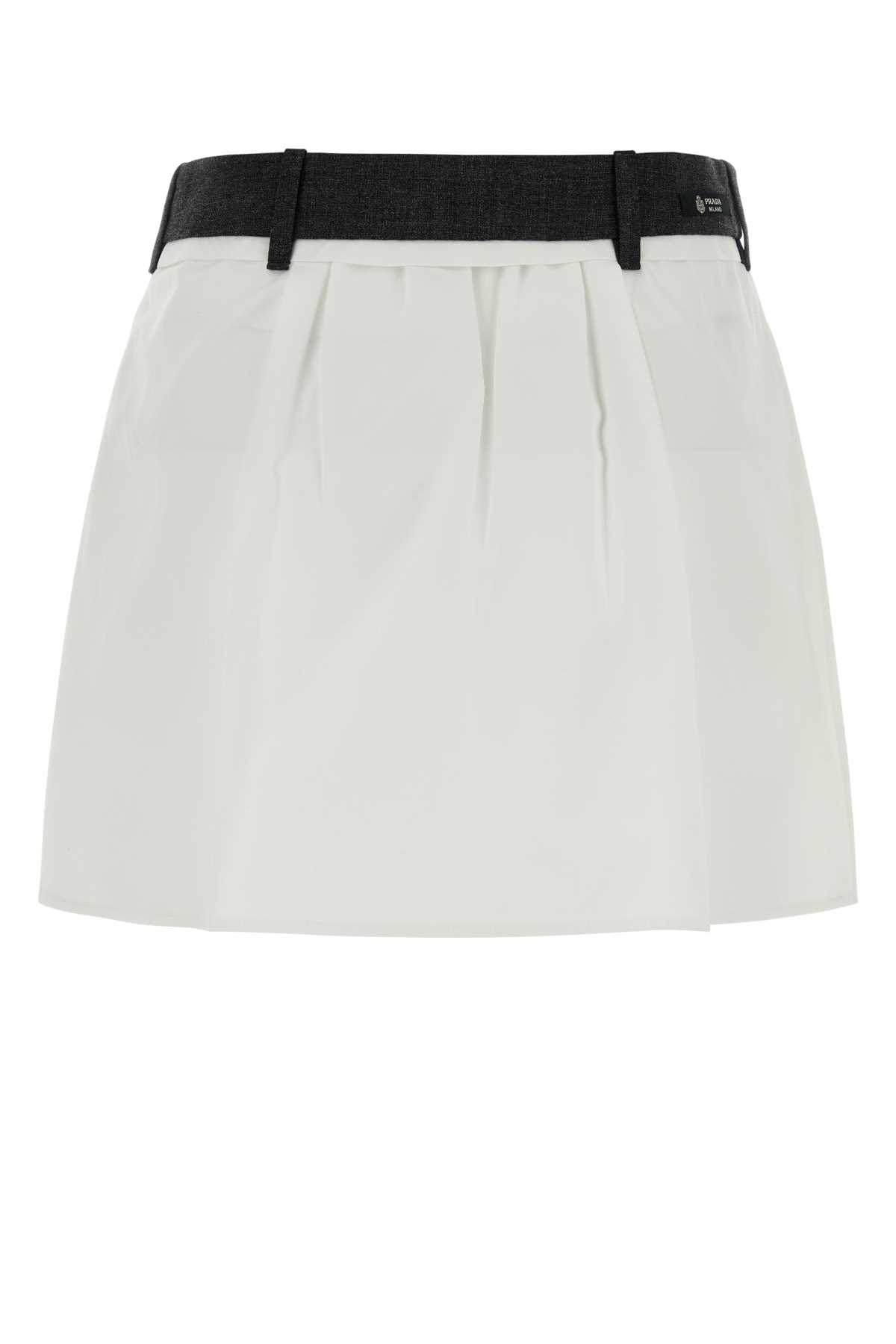 White poplin mini skirt P185ZCSOOO18NOF0009 (Prada / スカート ) | Prada (プラダ)(1)