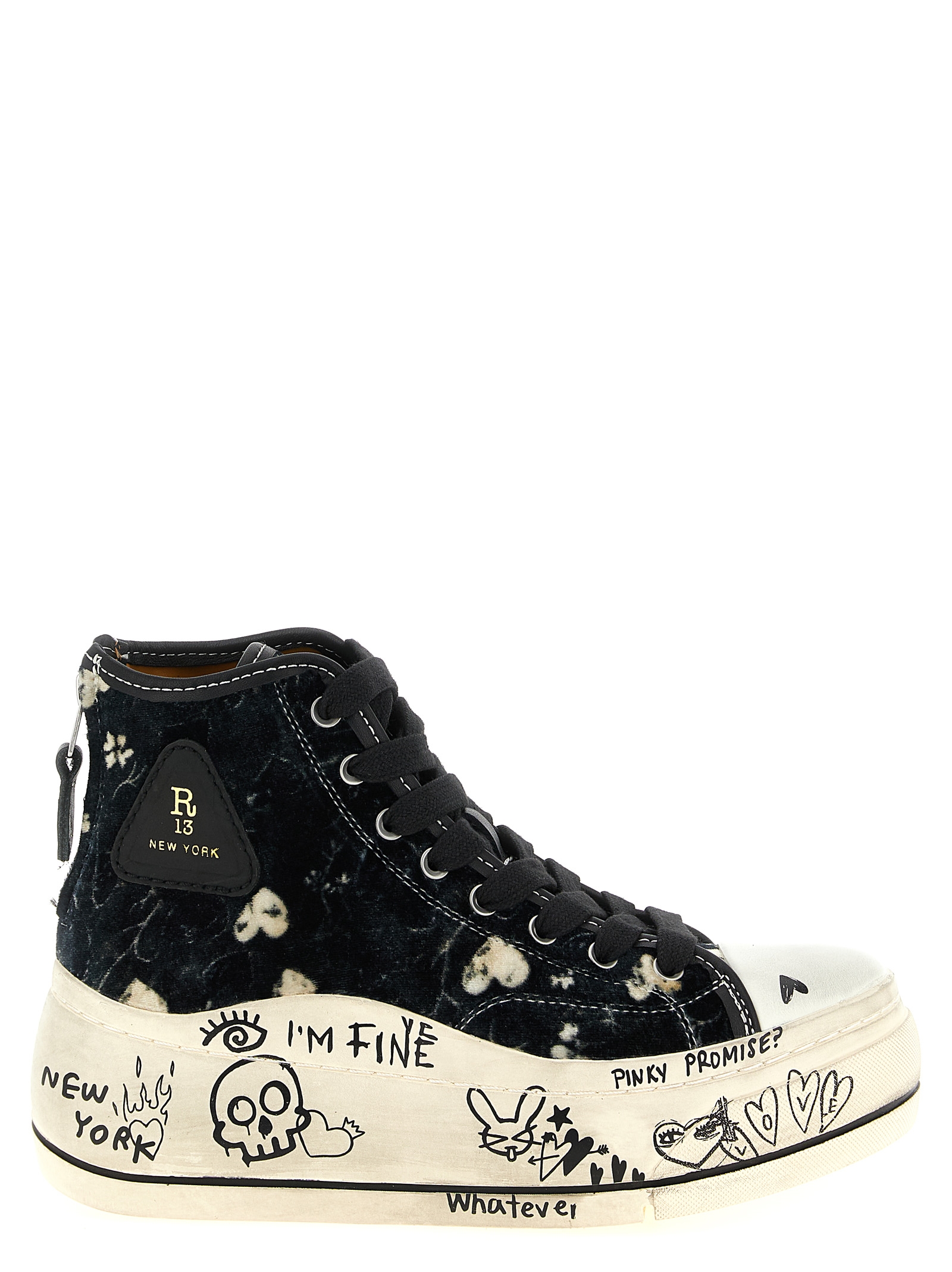'Kurt' sneakers R13S5029S238WHEARTSONBLACKGRAFFITI (R13 / スニーカー ) | R13 (アールサーティーン)