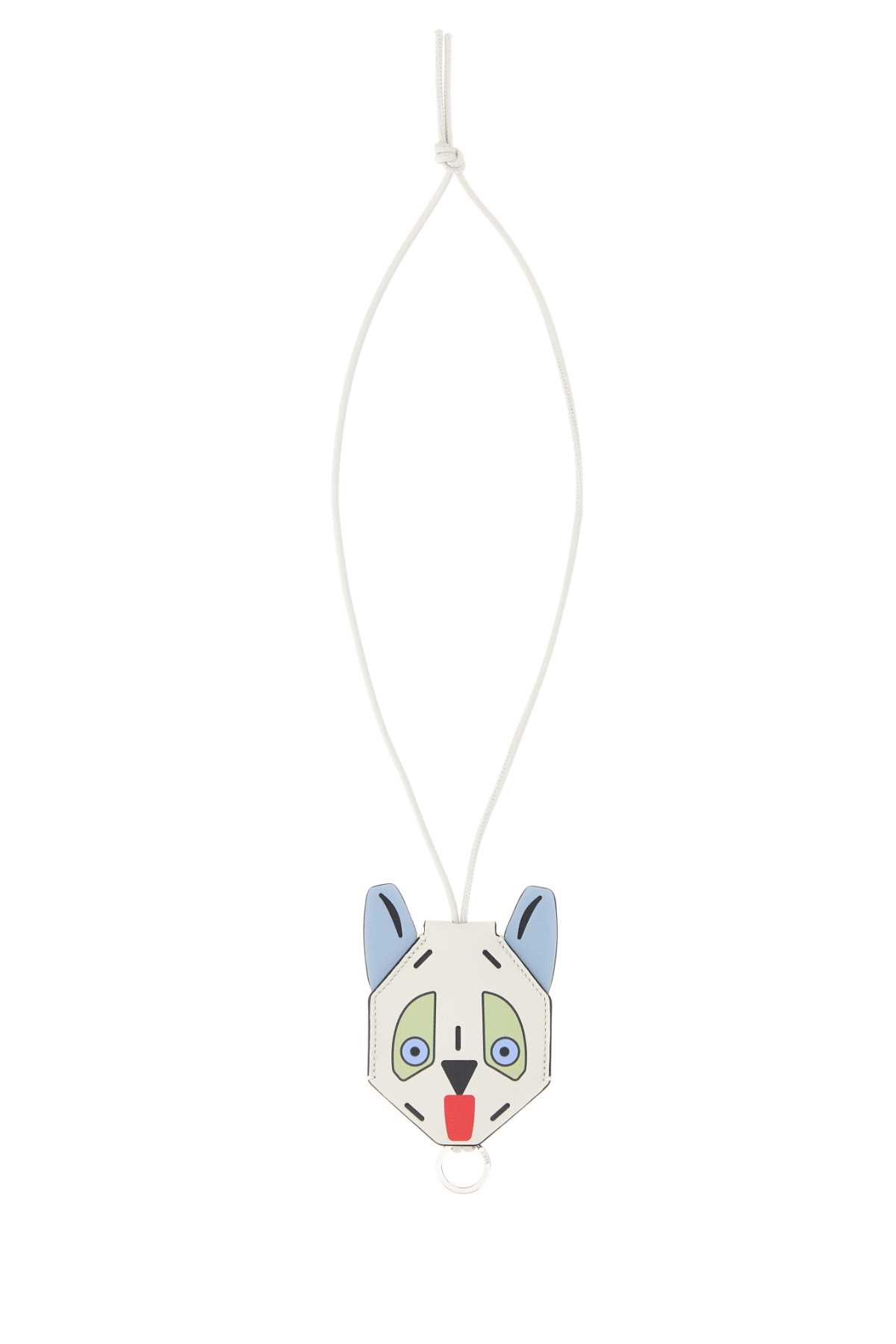 Printed leather Futurist Cat keyring C621232XQNWHITEBLUE (LOEWE / バッグアクセサリー ) | LOEWE (ロエベ)