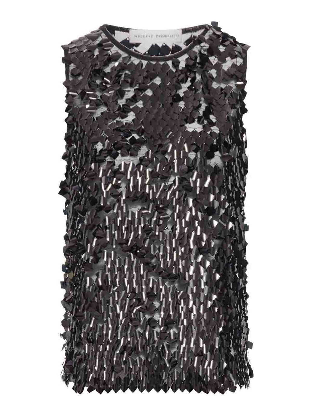 Tank Top - Square Dangle Sequin Tulle NP08T001SDSTB (NICCOLÒ PASQUALETTI / タンクトップ・キャミソール ) | NICCOLÒ PASQUALETTI (ニコロ パスクアレッティ)