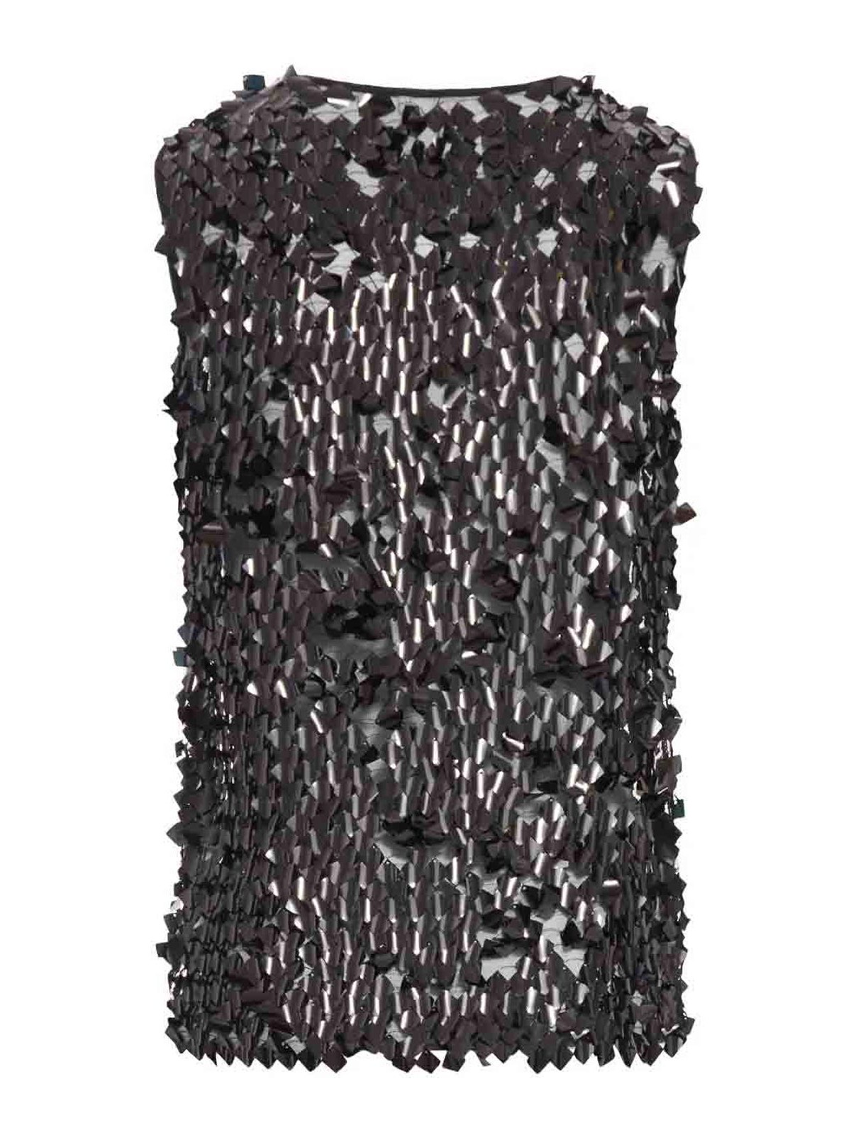 Tank Top - Square Dangle Sequin Tulle NP08T001SDSTB (NICCOLÒ PASQUALETTI / タンクトップ・キャミソール ) | NICCOLÒ PASQUALETTI (ニコロ パスクアレッティ)(1)