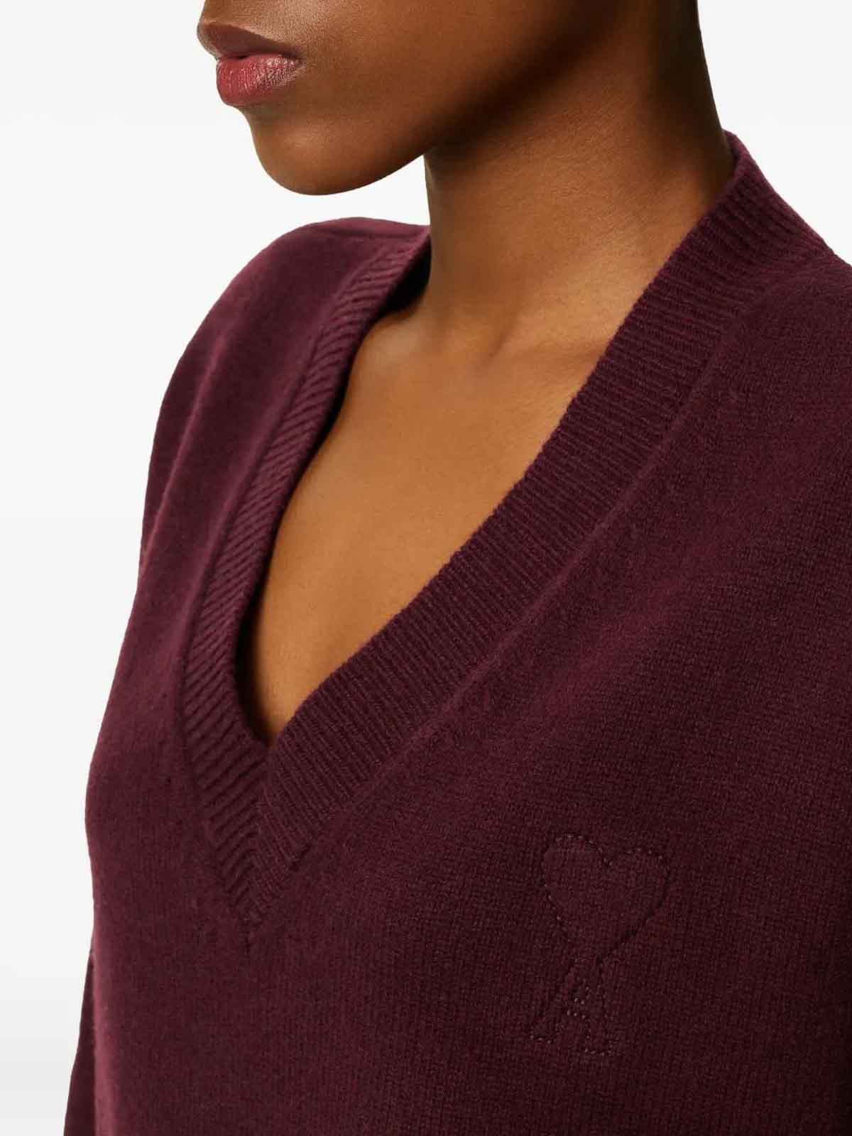 Pull Col V De Coeur UKS820KN0071692 (AMI Paris / ニット・セーター・カーディガン ) | AMI Paris (アミパリス)(5)