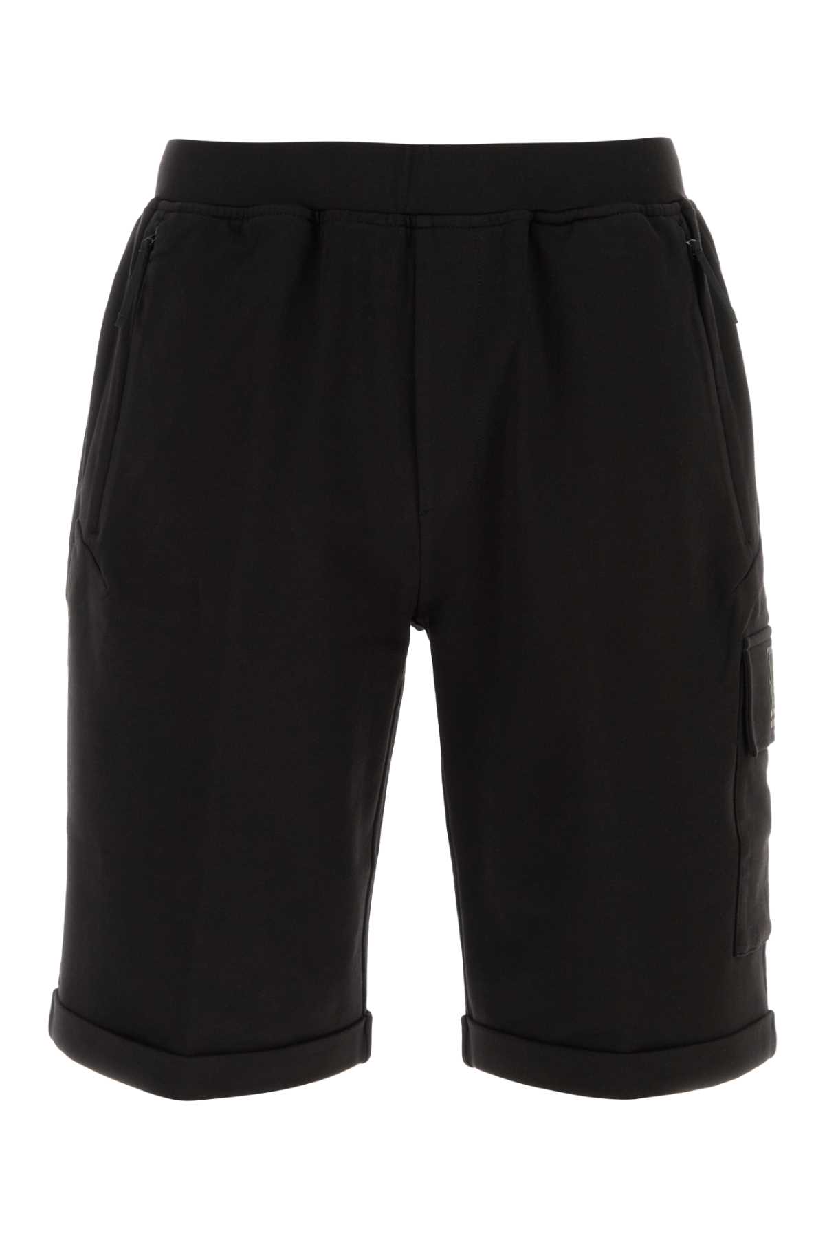 Black stretch cotto bermuda shorts 20CLSB012A006452W999 (C.P. Company / ショートパンツ ) | C.P. Company (シーピーカンパニー)