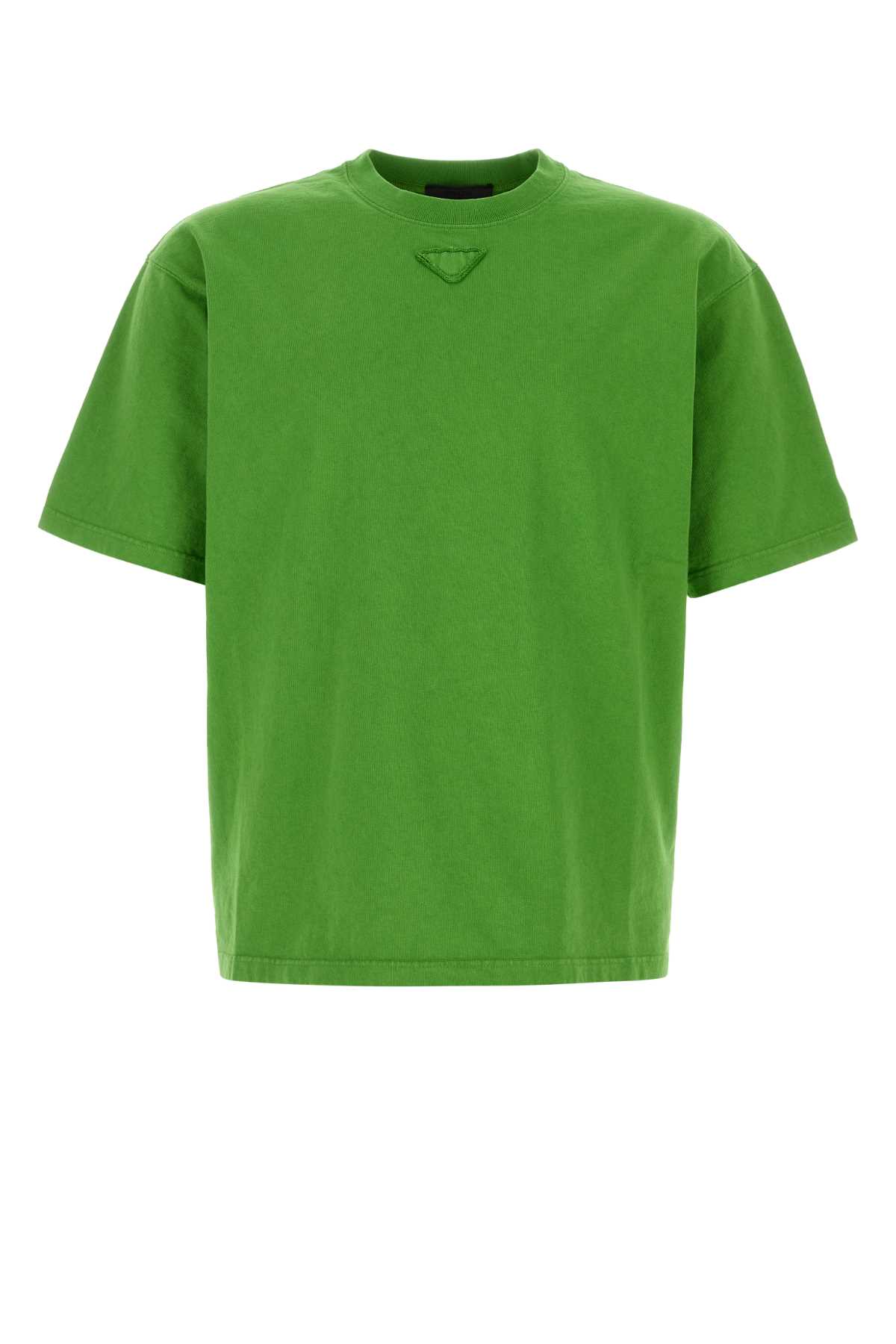 Grass green cotton t-shirt UJN986SOOO187BF0089 (Prada / Tシャツ・カットソー ) | Prada (プラダ)