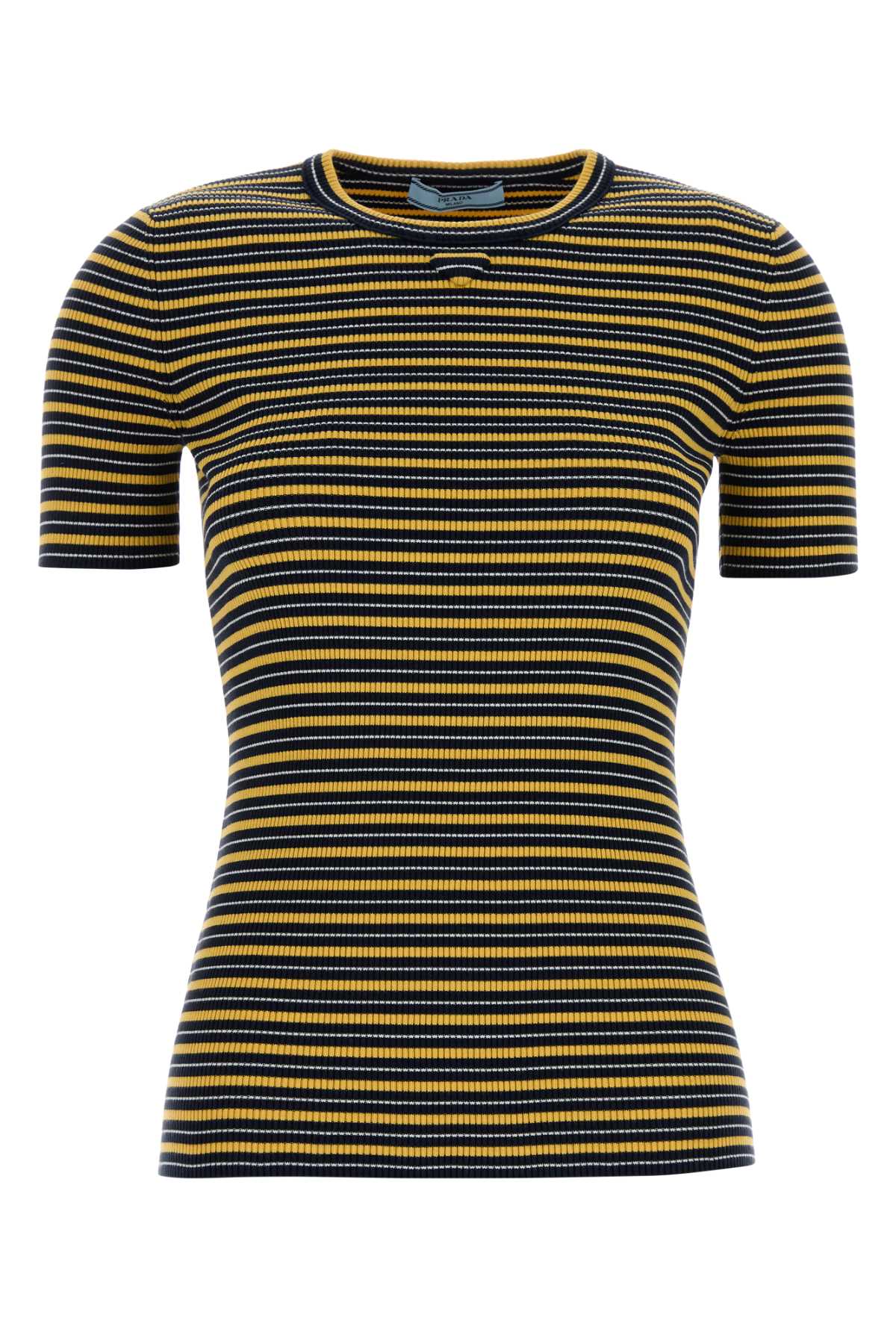 Embroidered stretch cotton t-shirt P24B3FSOOO19CIF0BD7 (Prada / Tシャツ・カットソー ) | Prada (プラダ)