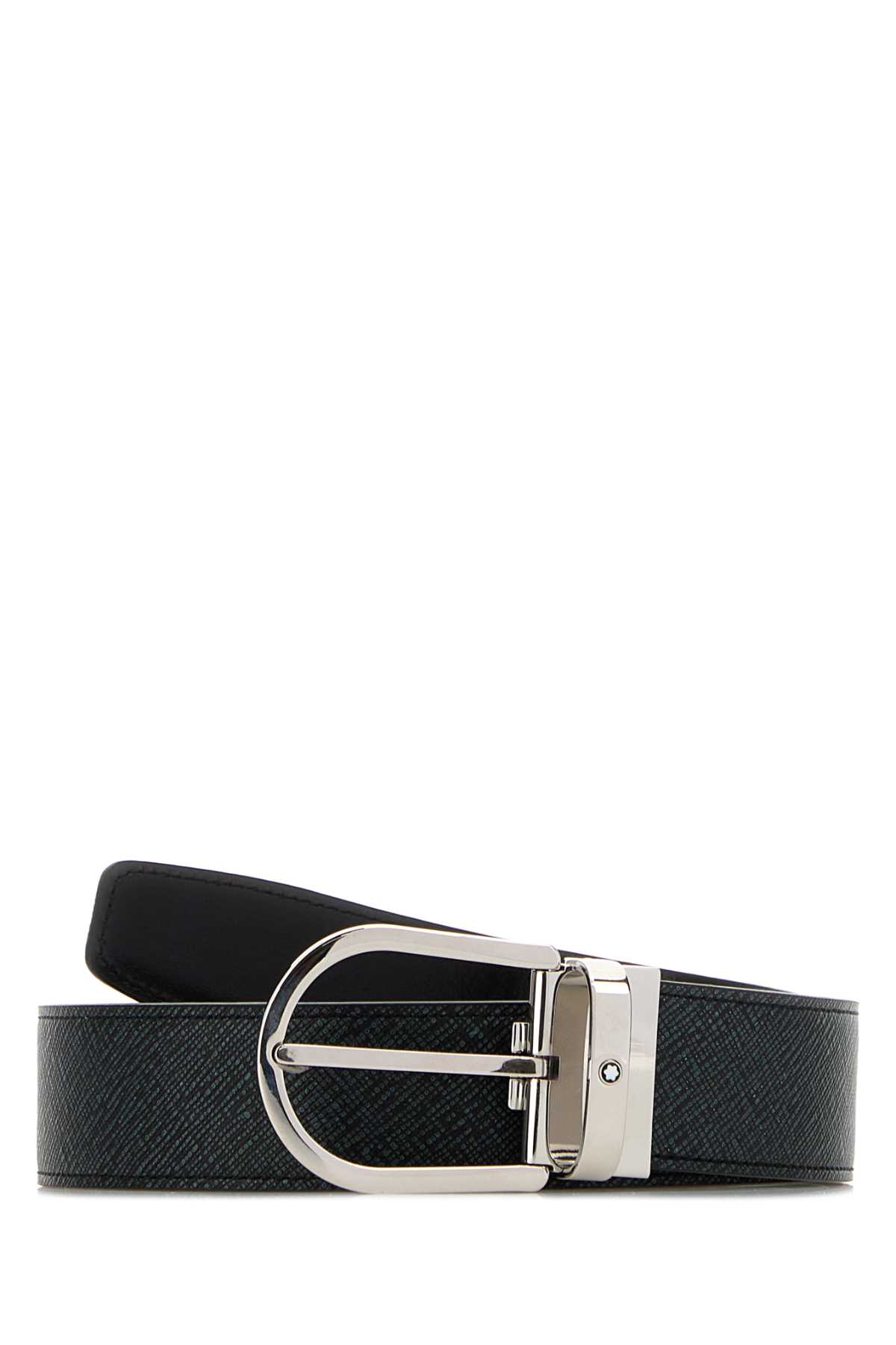 Melange blue leather reversible belt 198572000 (MONTBLANC / ベルト・サスペンダー ) | MONTBLANC (モンブラン)