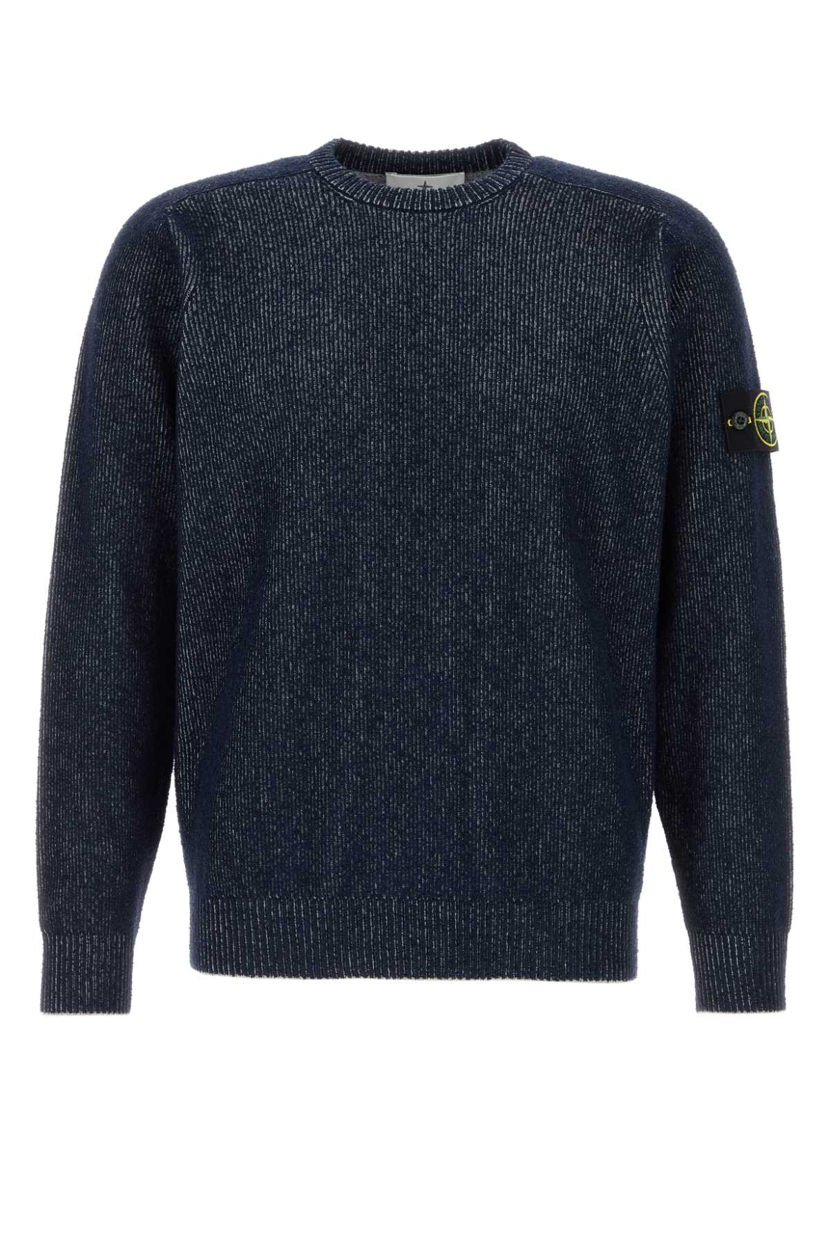 Dark blue cotton blend sweater L1S155100033S0N12V0M20 (STONE ISLAND / ニット・セーター・カーディガン ) | STONE ISLAND (ストーンアイランド)
