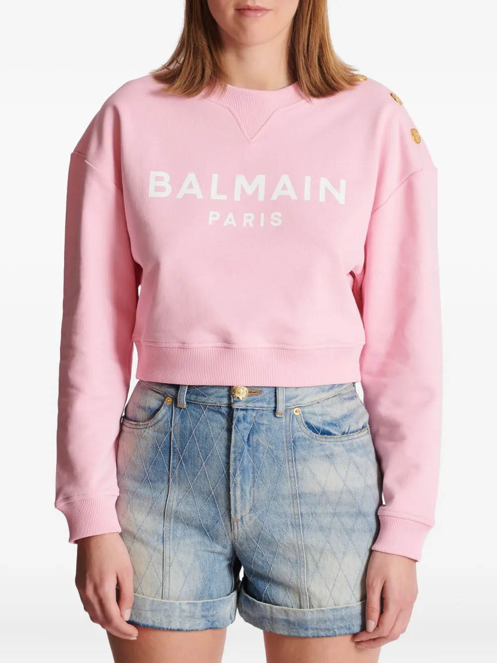 Balmain Sweaters Pink EF1JQ002BB02OHV (Balmain / スウェット・フーディー ) | Balmain (バルマン)(2)