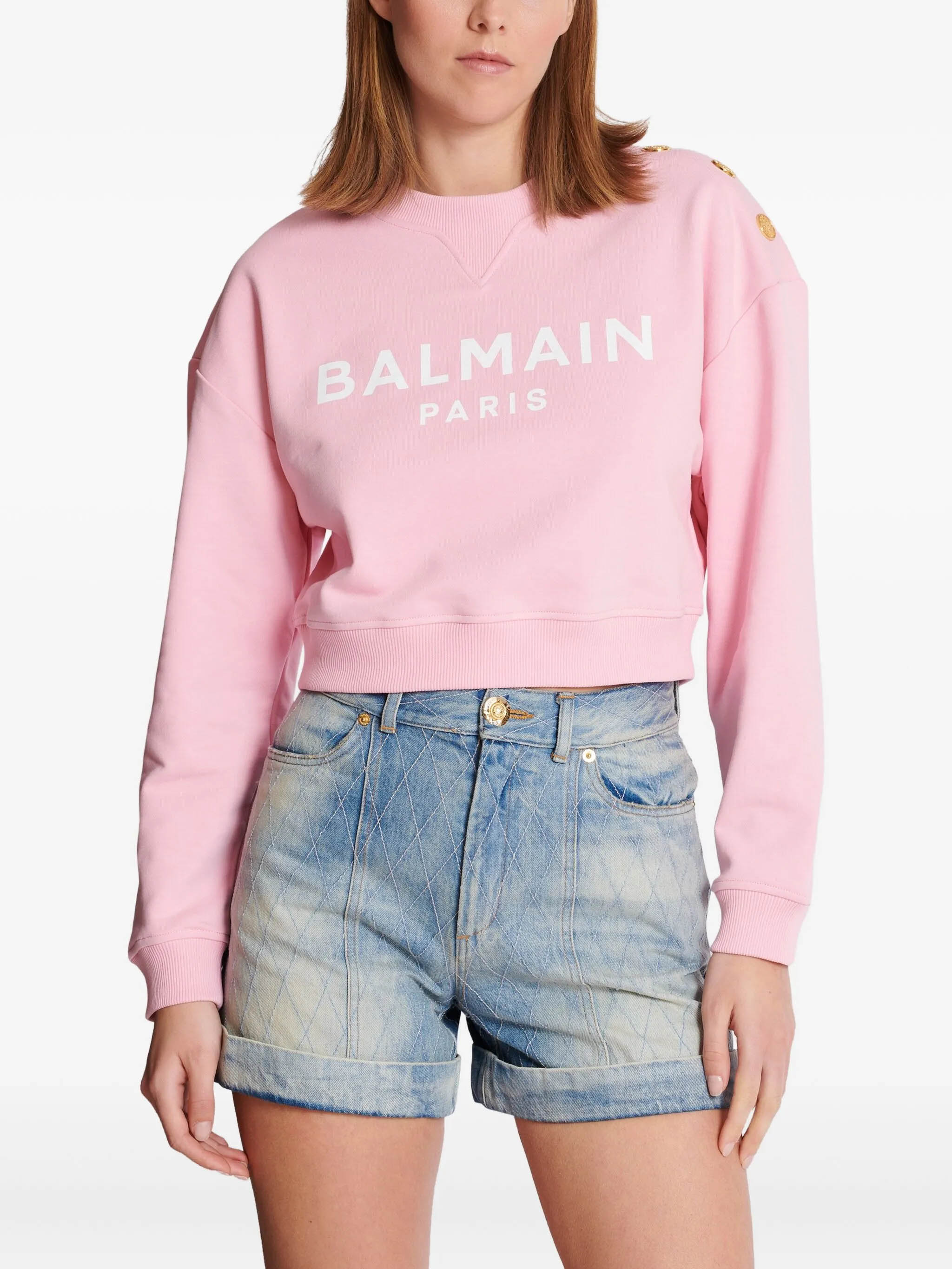 Balmain Sweaters Pink EF1JQ002BB02OHV (Balmain / スウェット・フーディー ) | Balmain (バルマン)(5)