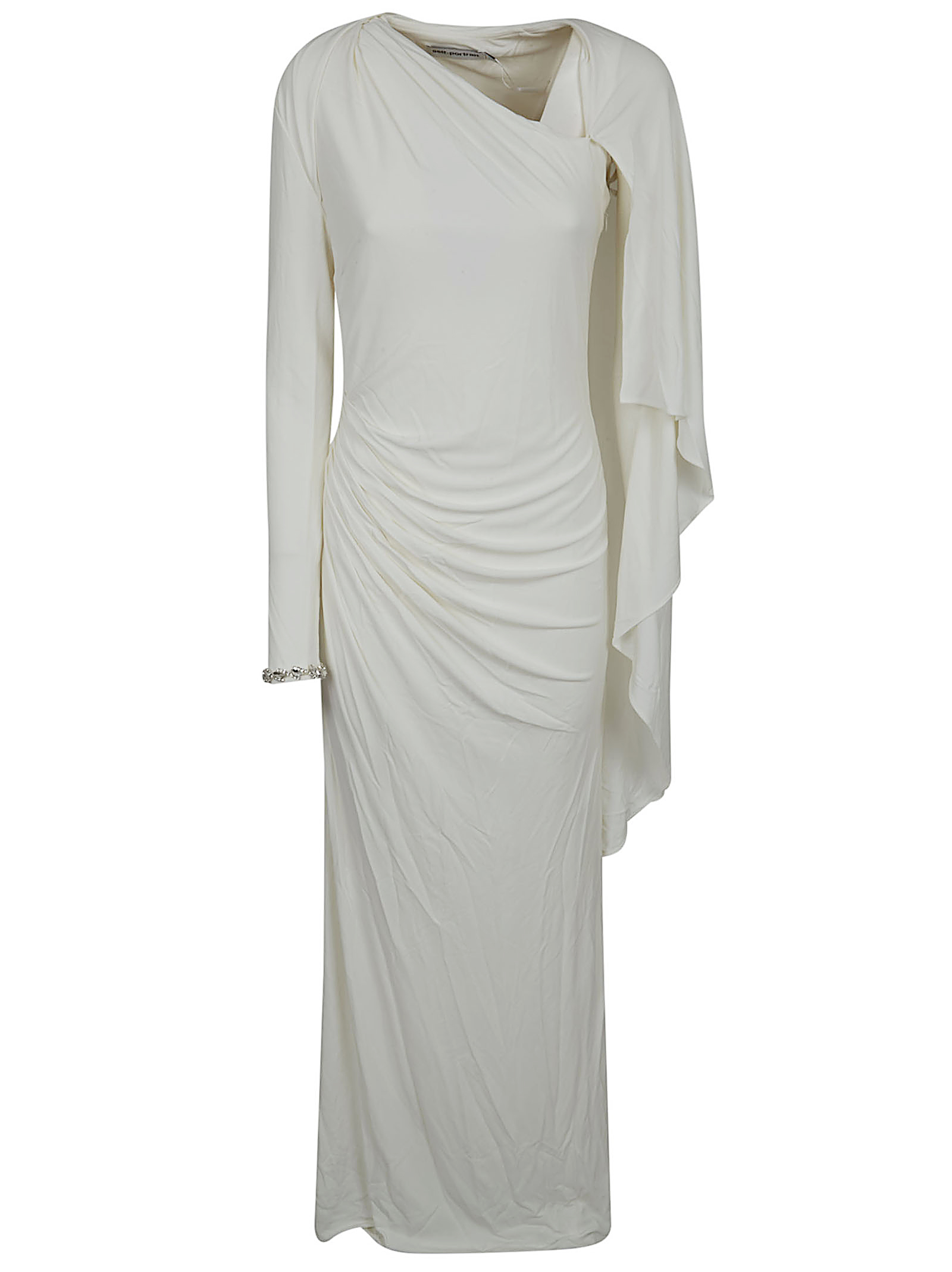 WHITE JERSEY DRAPE MAXI DRESS RS26505XWHITE (self-portrait / ワンピース・ドレス・オールインワン ) | self-portrait (セルフ・ポートレイト)