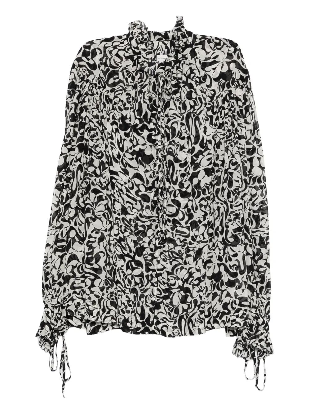 CATYA ABSTRACT-PRINT SHIRT WITH RUFFLED COLLAR 1307163006900 (Dries Van Noten / シャツ・ブラウス ) | Dries Van Noten (ドリスヴァンノッテン)