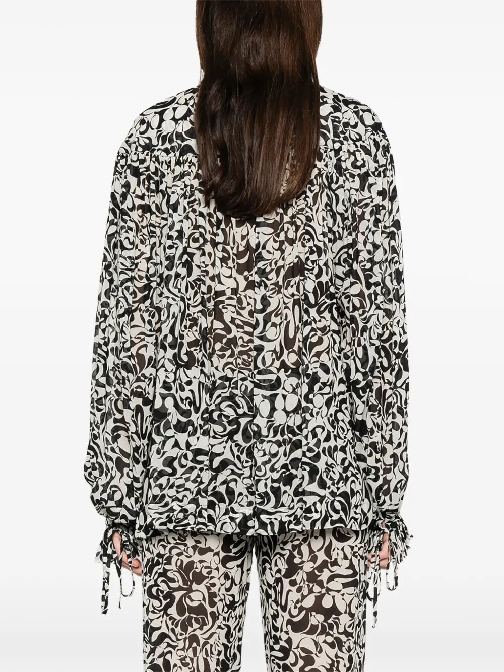 CATYA ABSTRACT-PRINT SHIRT WITH RUFFLED COLLAR 1307163006900 (Dries Van Noten / シャツ・ブラウス ) | Dries Van Noten (ドリスヴァンノッテン)(3)