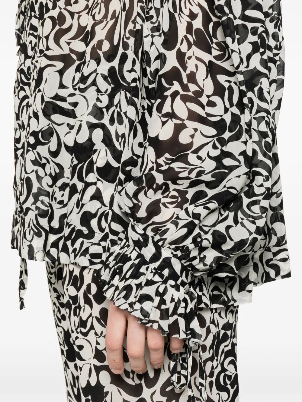 CATYA ABSTRACT-PRINT SHIRT WITH RUFFLED COLLAR 1307163006900 (Dries Van Noten / シャツ・ブラウス ) | Dries Van Noten (ドリスヴァンノッテン)(4)