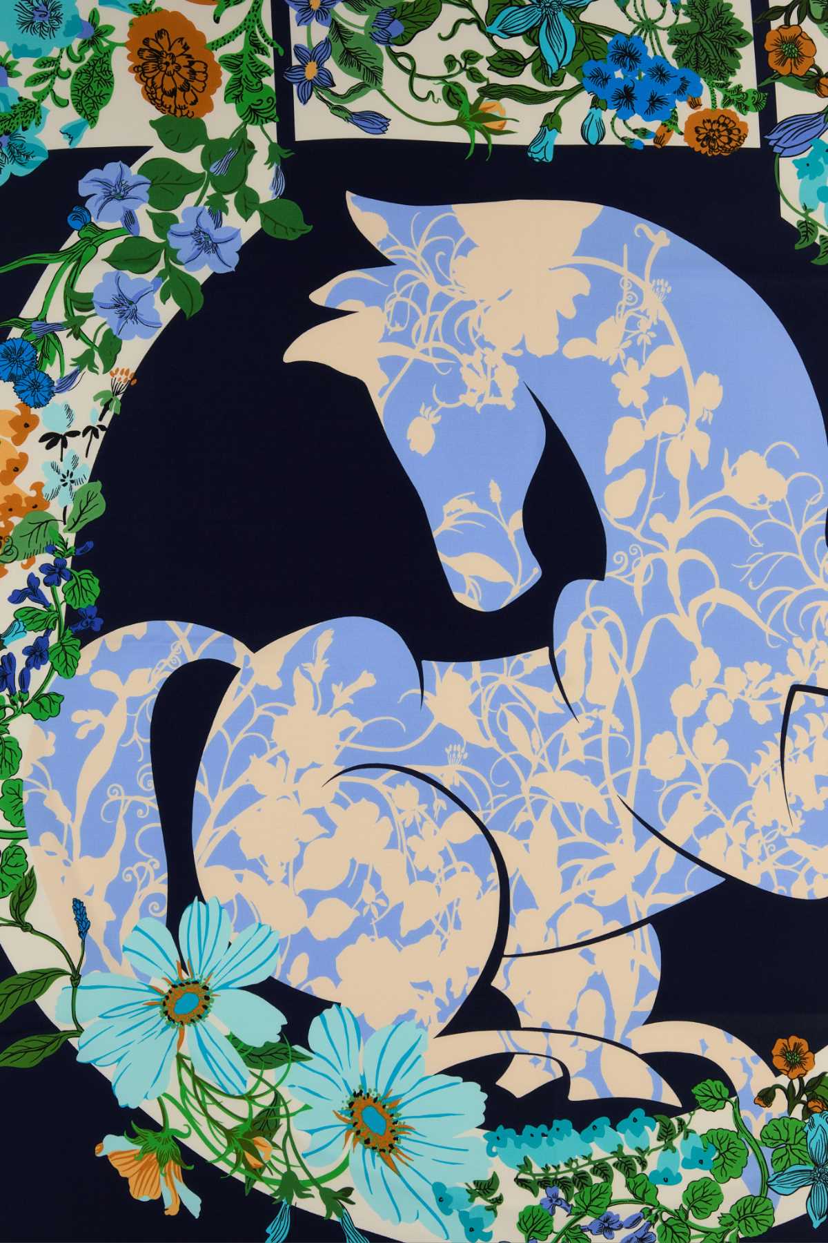 Printed silk foulard 310226789887NAVYCAMEL (FERRAGAMO / スカーフ・マフラー ) | FERRAGAMO (フェラガモ)(2)