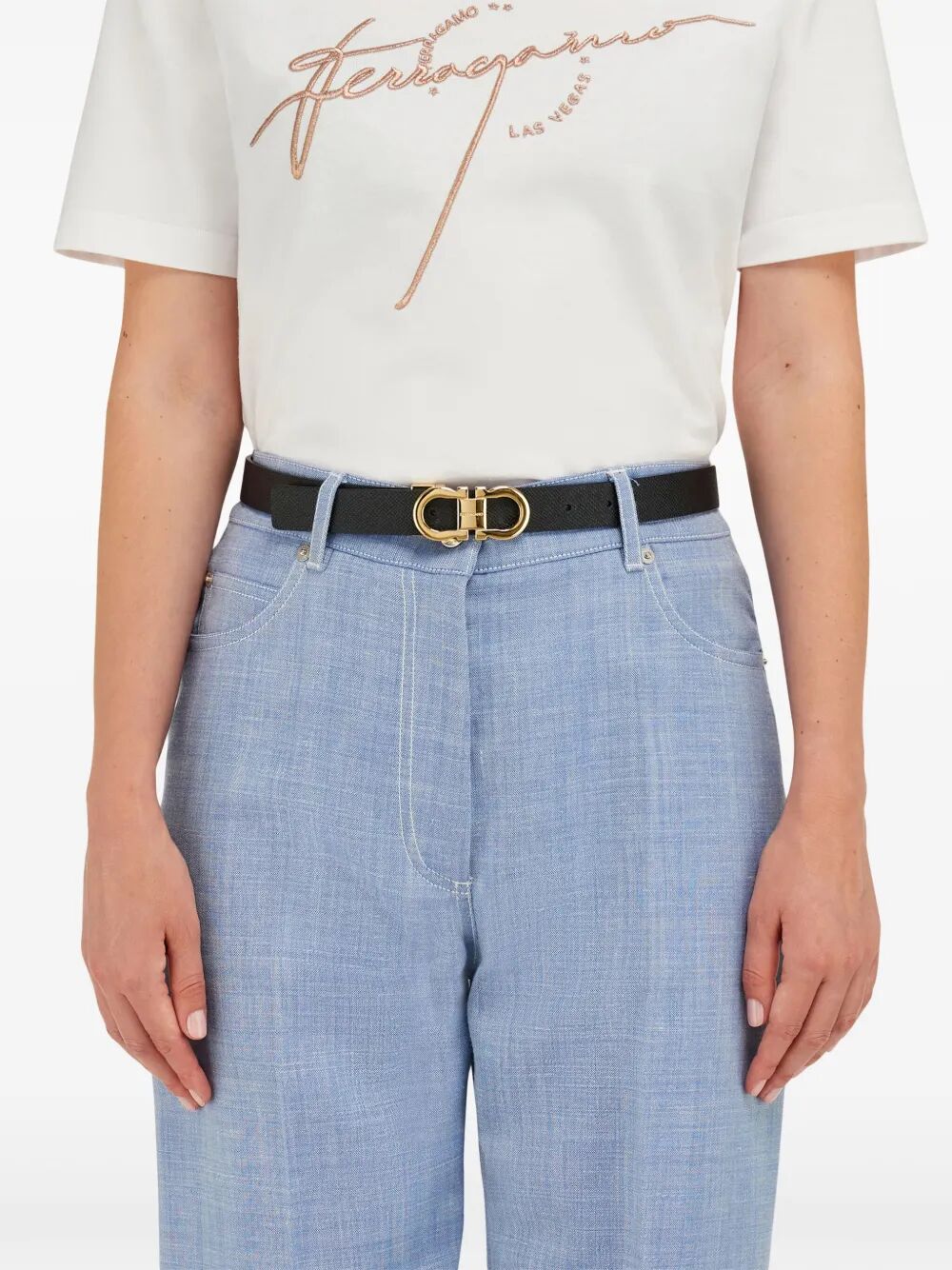 GANCINI HAMMERED LEATHER REVERSIBLE BELT 2302940780407NERONEW (FERRAGAMO / ベルト・サスペンダー ) | FERRAGAMO (フェラガモ)(1)