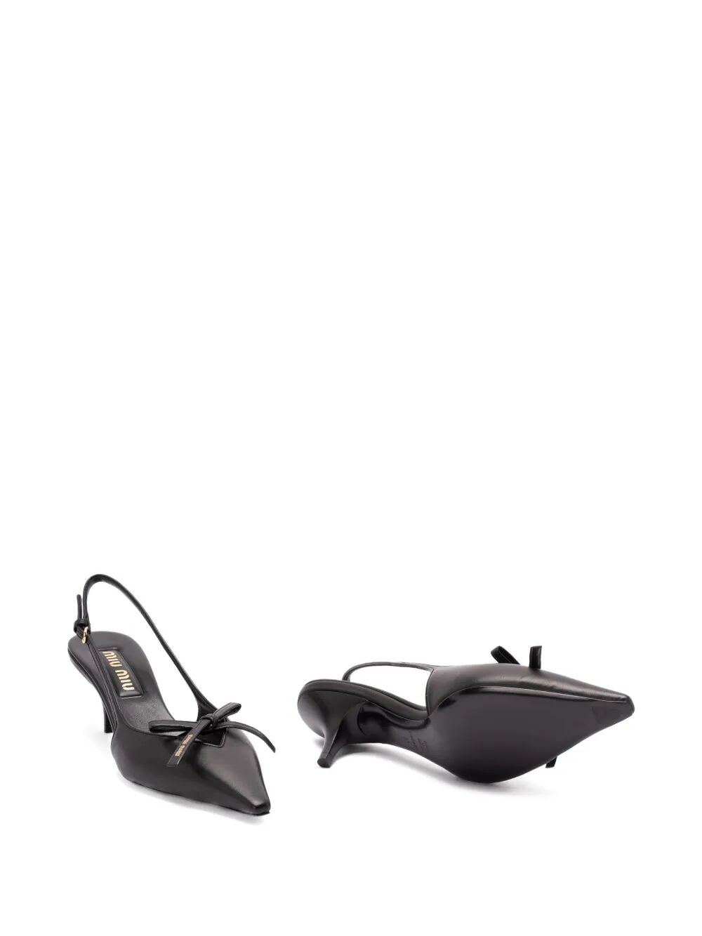 LEATHER SLINGBACK PUMPS WITH BOW 5I474EF05579NF0002 (MIU MIU / パンプス・ハイヒール ) | MIU MIU (ミュウミュウ)(4)