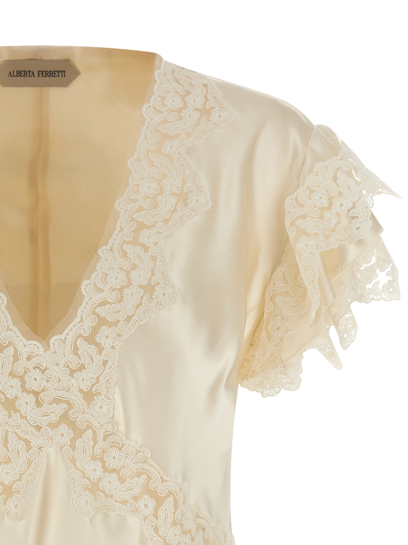 Satin and lace top A022116270002 (ALBERTA FERRETTI / シャツ・ブラウス ) | ALBERTA FERRETTI (アルベルタ フェレッティ)(2)