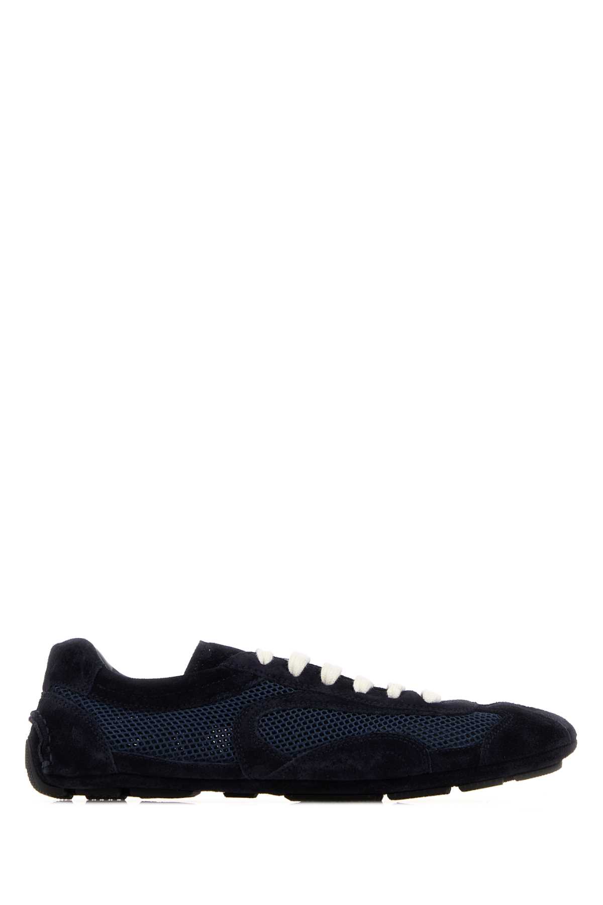 Midnight blue suede and mesh Montecarlo sneakers 1E247OFD0103D8CF0008 (Prada / スニーカー ) | Prada (プラダ)