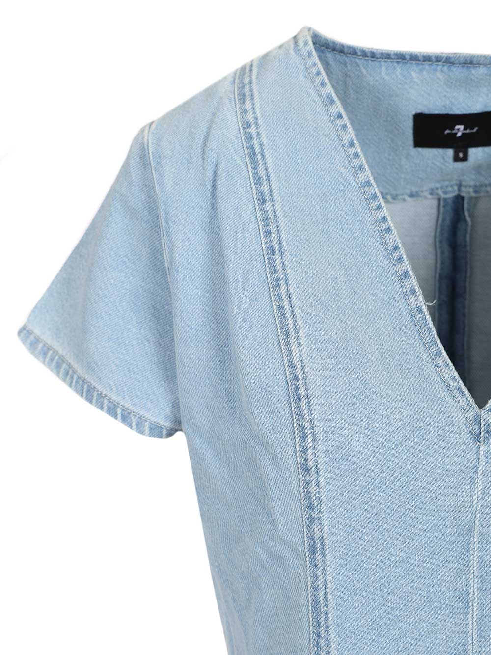 S/S VNECK FLARED DRESS 7U7STE38U71BA (7 for all mankind / ワンピース・ドレス・オールインワン ) | 7 for all mankind (セブンフォーオールマンカインド)(4)